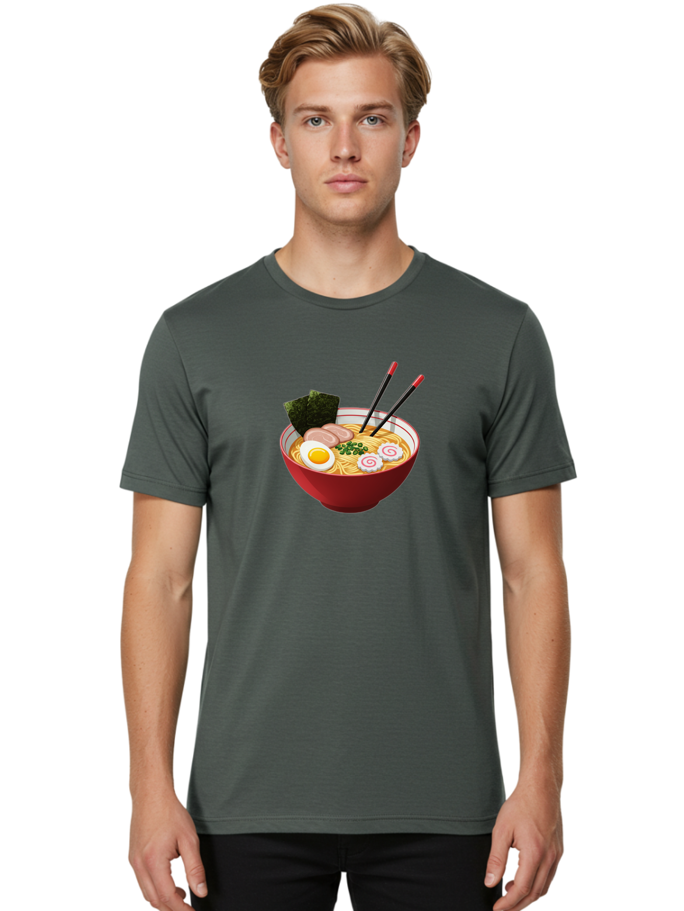 Ramen-6 Men'S Graphic Tee, 100% Cotton, Comfortable Casual Summer Wear, Machine Washable, Steaming Hot Ramen, Japanese Cuisine, Noodle Soup, Boiled Egg, Sliced Pork, Green Onions, Seaweed, Chopsticks, Savory Broth, Comforting Meal, Bab286 28