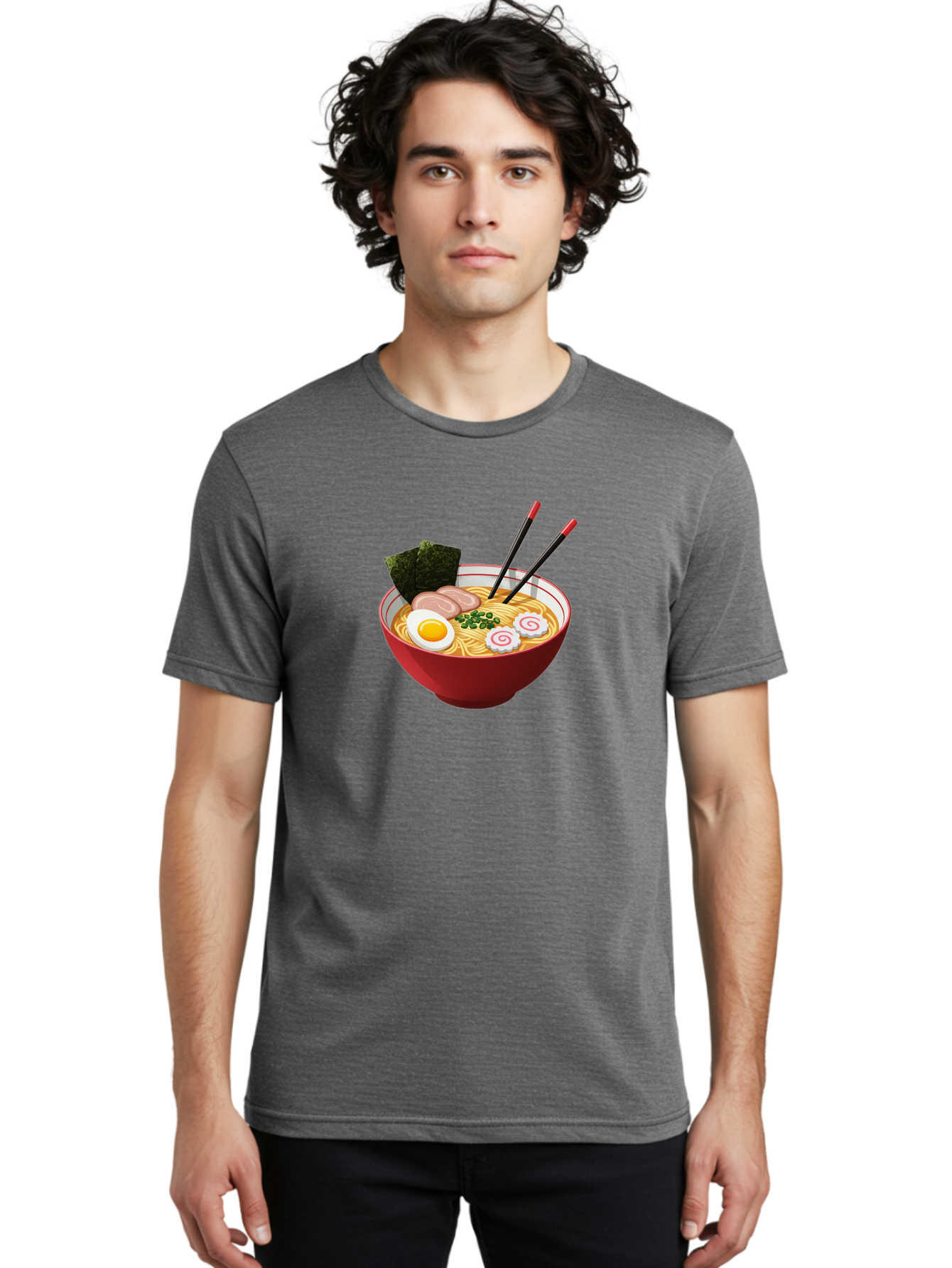 Ramen-6 Men'S Graphic Tee, 100% Cotton, Comfortable Casual Summer Wear, Machine Washable, Steaming Hot Ramen, Japanese Cuisine, Noodle Soup, Boiled Egg, Sliced Pork, Green Onions, Seaweed, Chopsticks, Savory Broth, Comforting Meal, Bab286 30