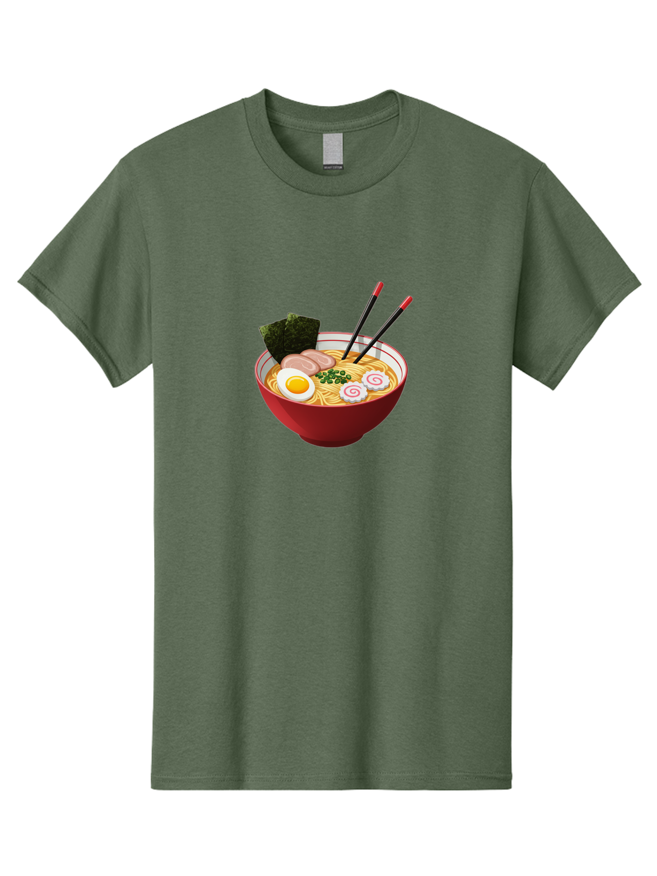 Ramen-6 Men'S Graphic Tee, 100% Cotton, Comfortable Casual Summer Wear, Machine Washable, Steaming Hot Ramen, Japanese Cuisine, Noodle Soup, Boiled Egg, Sliced Pork, Green Onions, Seaweed, Chopsticks, Savory Broth, Comforting Meal, Bab286