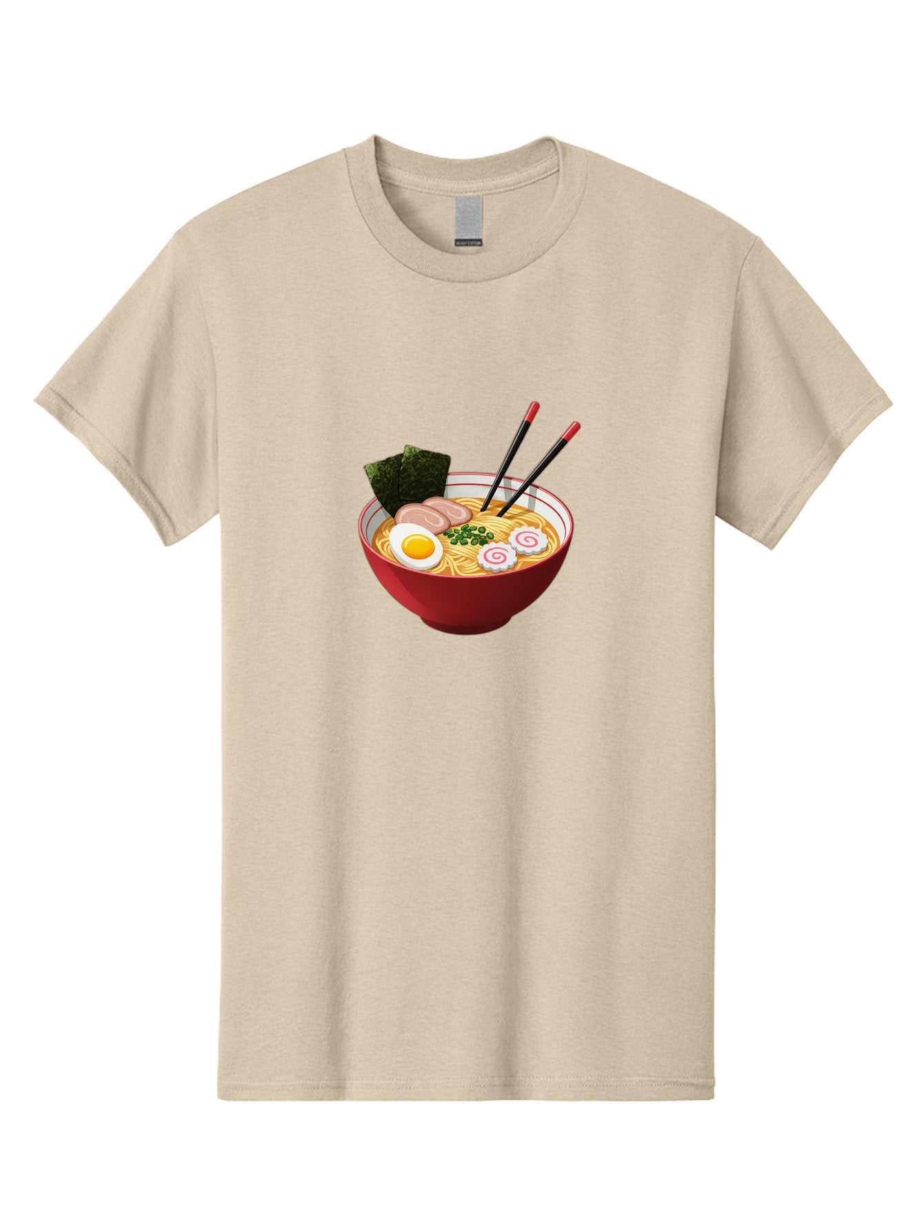 Ramen-6 Men'S Graphic Tee, 100% Cotton, Comfortable Casual Summer Wear, Machine Washable, Steaming Hot Ramen, Japanese Cuisine, Noodle Soup, Boiled Egg, Sliced Pork, Green Onions, Seaweed, Chopsticks, Savory Broth, Comforting Meal, Bab286