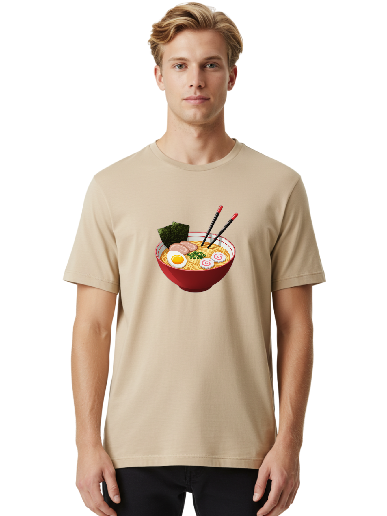 Ramen-6 Men'S Graphic Tee, 100% Cotton, Comfortable Casual Summer Wear, Machine Washable, Steaming Hot Ramen, Japanese Cuisine, Noodle Soup, Boiled Egg, Sliced Pork, Green Onions, Seaweed, Chopsticks, Savory Broth, Comforting Meal, Bab286 20