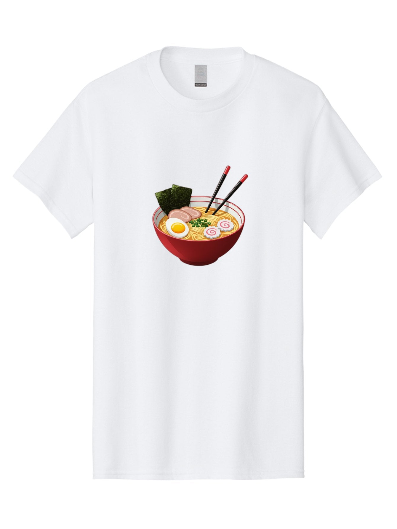 Ramen-6 Men'S Graphic Tee, 100% Cotton, Comfortable Casual Summer Wear, Machine Washable, Steaming Hot Ramen, Japanese Cuisine, Noodle Soup, Boiled Egg, Sliced Pork, Green Onions, Seaweed, Chopsticks, Savory Broth, Comforting Meal, Bab286