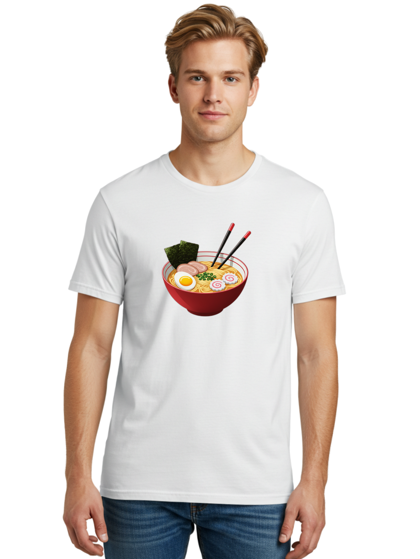 Ramen-6 Men'S Graphic Tee, 100% Cotton, Comfortable Casual Summer Wear, Machine Washable, Steaming Hot Ramen, Japanese Cuisine, Noodle Soup, Boiled Egg, Sliced Pork, Green Onions, Seaweed, Chopsticks, Savory Broth, Comforting Meal, Bab286 22