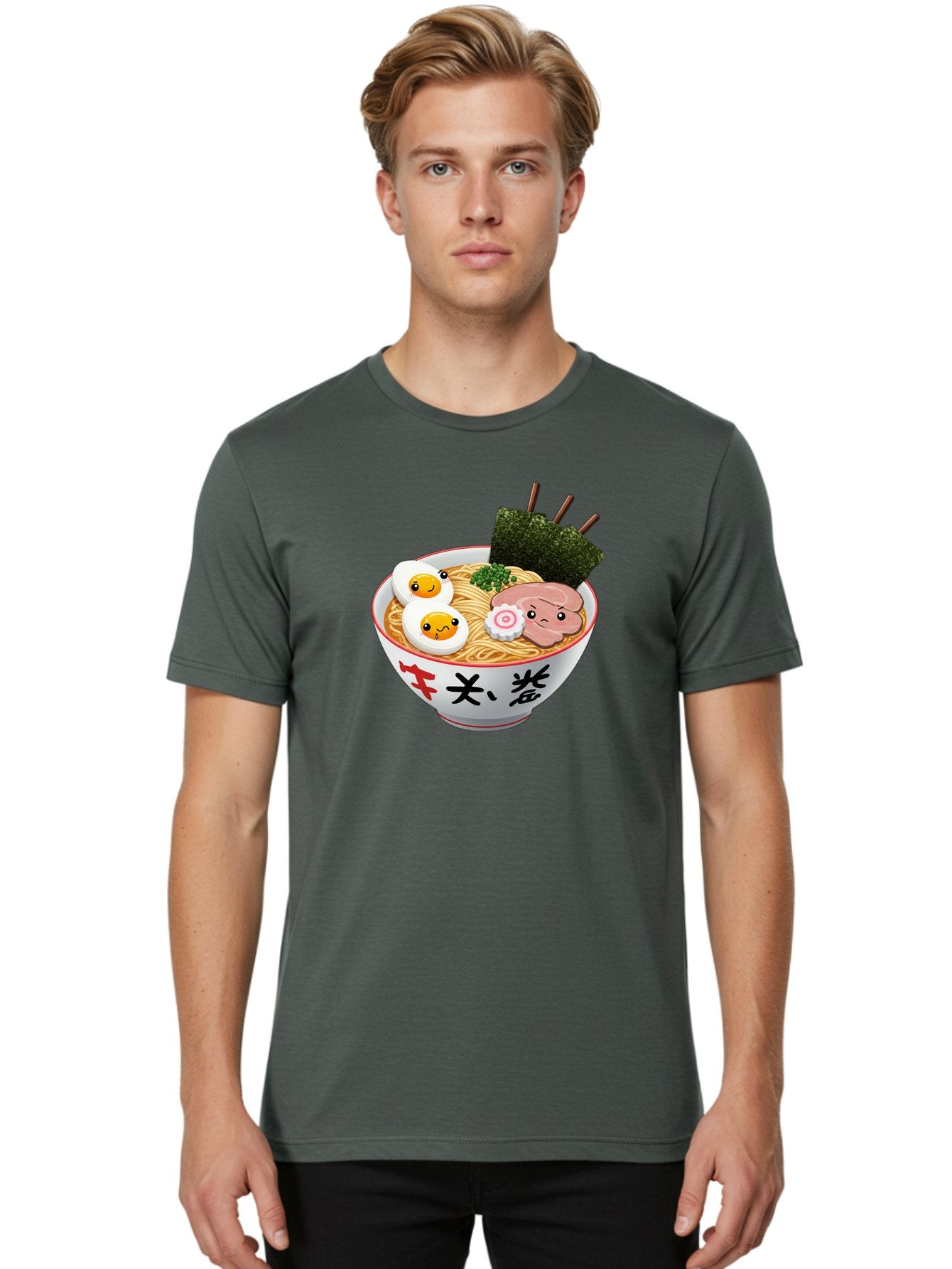 Ramen-7 Men'S Graphic Tee, 100% Cotton, Comfortable Casual Summer Wear, Machine Washable, Steaming Hot Ramen, Boiled Egg, Sliced Pork, Green Onions, Fish Cake, Seaweed, Asian Cuisine, Noodle Soup, Savory Flavors, Japanese Food Bab287 27
