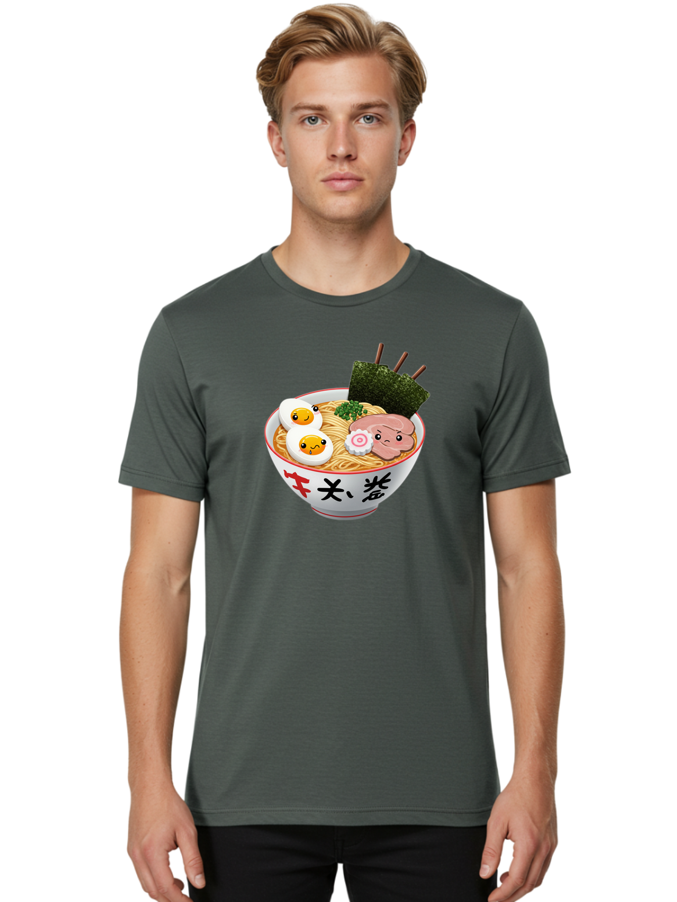 Ramen-7 Men'S Graphic Tee, 100% Cotton, Comfortable Casual Summer Wear, Machine Washable, Steaming Hot Ramen, Boiled Egg, Sliced Pork, Green Onions, Fish Cake, Seaweed, Asian Cuisine, Noodle Soup, Savory Flavors, Japanese Food Bab287 8