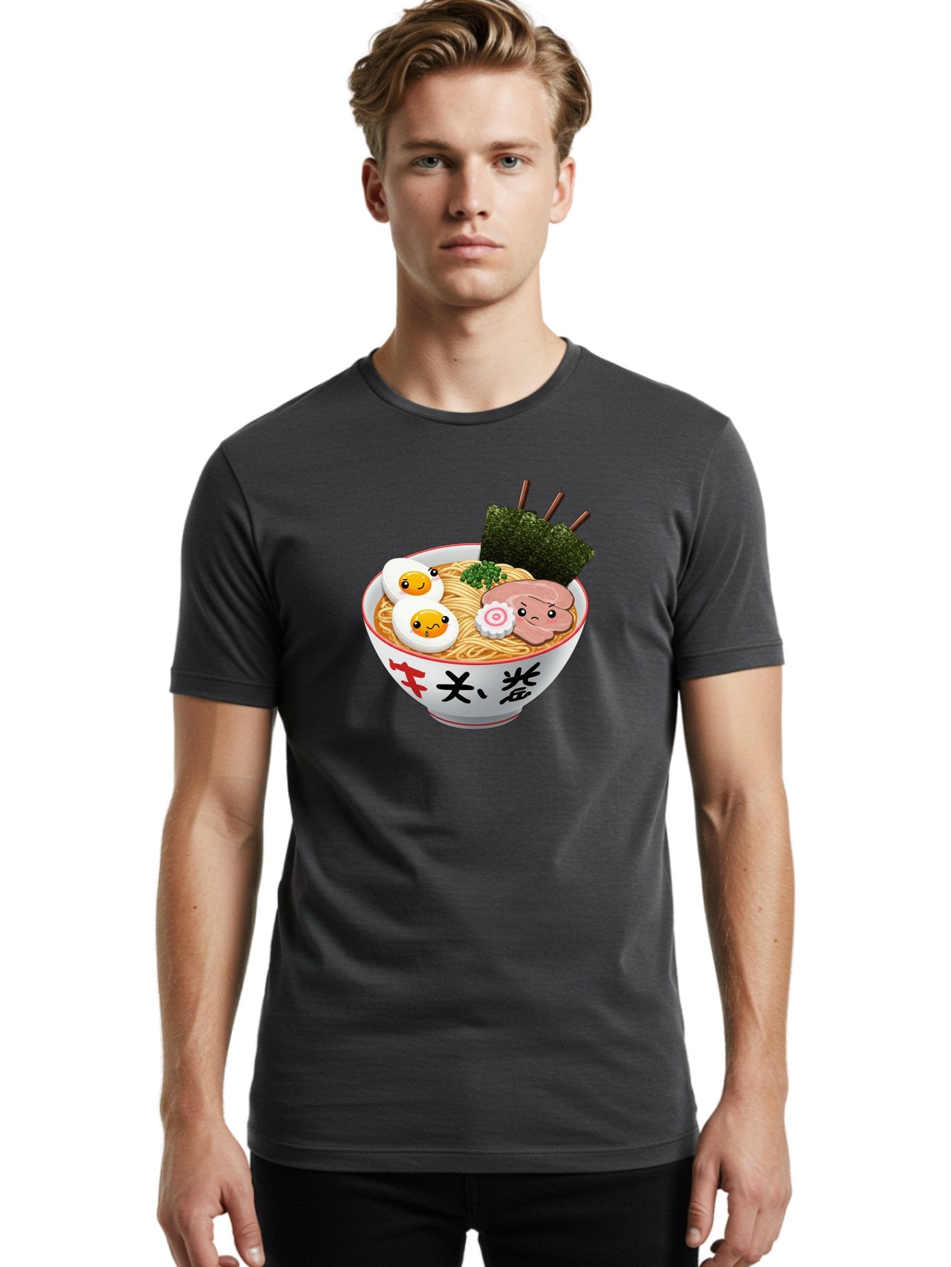 Ramen-7 Men'S Graphic Tee, 100% Cotton, Comfortable Casual Summer Wear, Machine Washable, Steaming Hot Ramen, Boiled Egg, Sliced Pork, Green Onions, Fish Cake, Seaweed, Asian Cuisine, Noodle Soup, Savory Flavors, Japanese Food Bab287 20