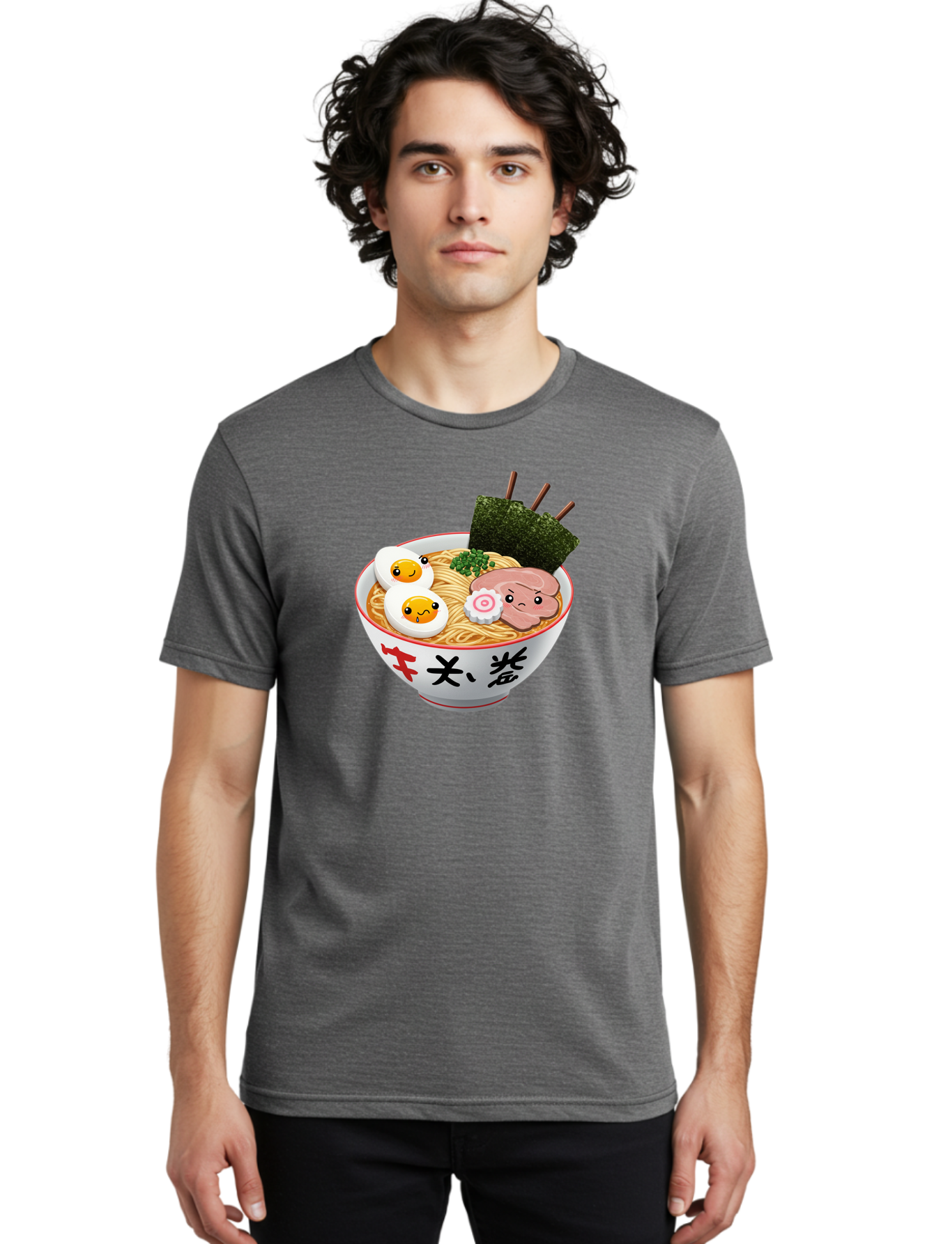 Ramen-7 Men'S Graphic Tee, 100% Cotton, Comfortable Casual Summer Wear, Machine Washable, Steaming Hot Ramen, Boiled Egg, Sliced Pork, Green Onions, Fish Cake, Seaweed, Asian Cuisine, Noodle Soup, Savory Flavors, Japanese Food Bab287 14