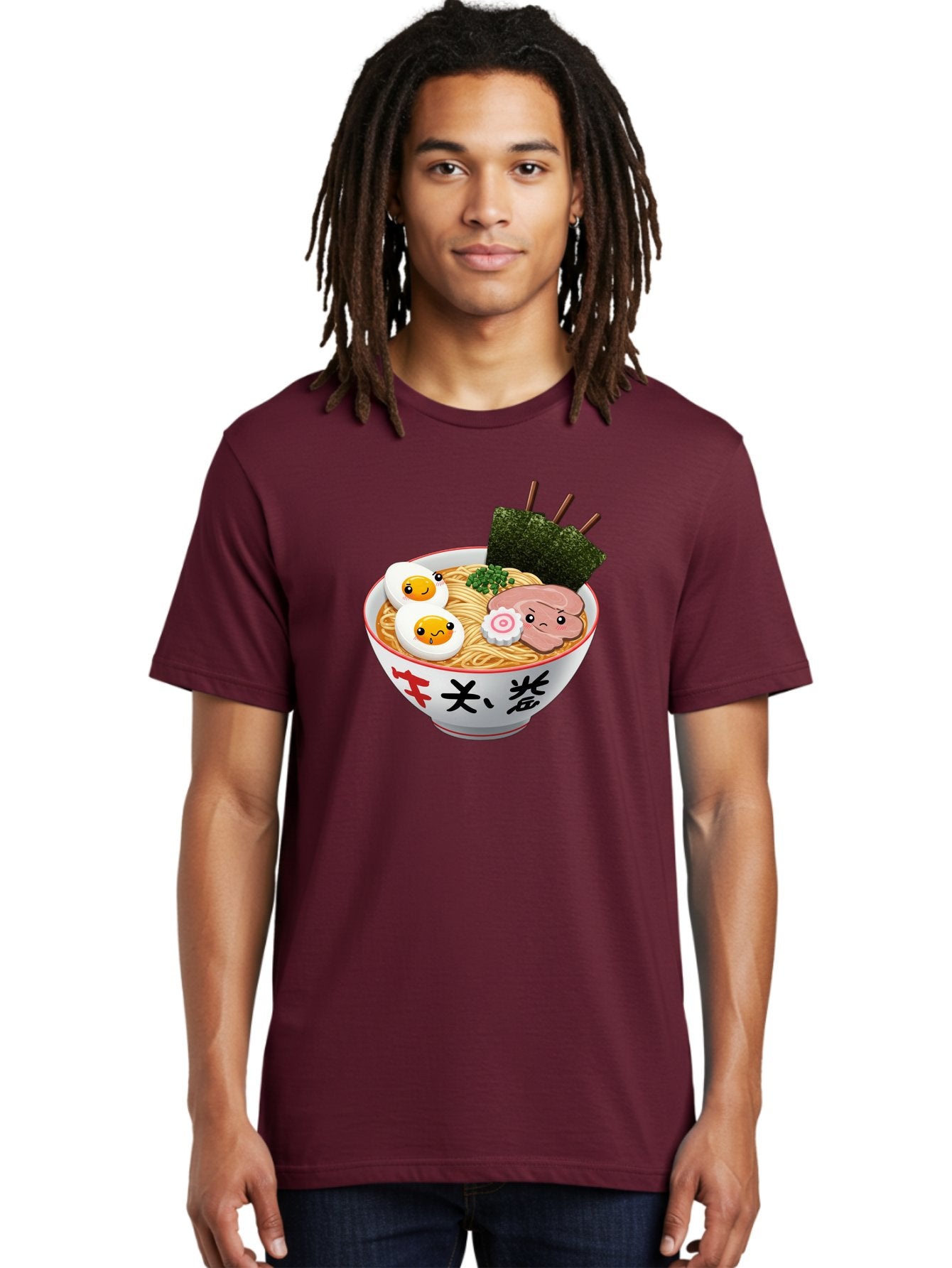 Ramen-7 Men'S Graphic Tee, 100% Cotton, Comfortable Casual Summer Wear, Machine Washable, Steaming Hot Ramen, Boiled Egg, Sliced Pork, Green Onions, Fish Cake, Seaweed, Asian Cuisine, Noodle Soup, Savory Flavors, Japanese Food Bab287 29