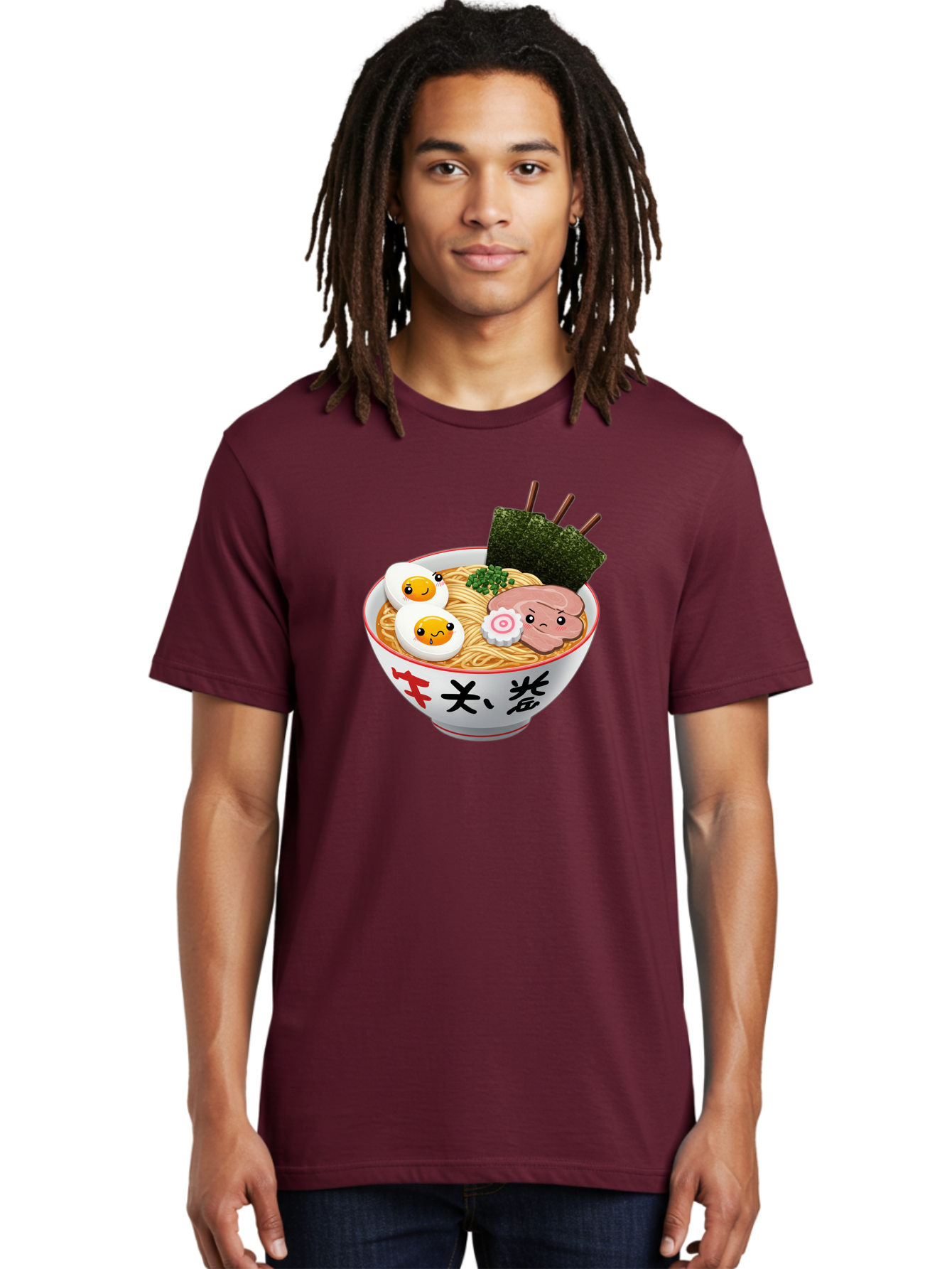 Ramen-7 Men'S Graphic Tee, 100% Cotton, Comfortable Casual Summer Wear, Machine Washable, Steaming Hot Ramen, Boiled Egg, Sliced Pork, Green Onions, Fish Cake, Seaweed, Asian Cuisine, Noodle Soup, Savory Flavors, Japanese Food Bab287 4