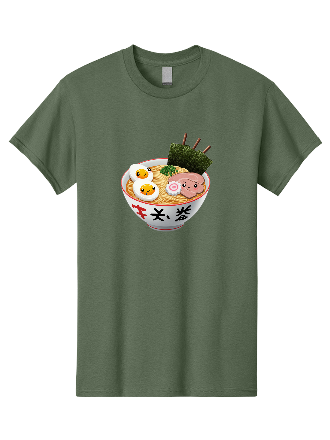 Ramen-7 Men'S Graphic Tee, 100% Cotton, Comfortable Casual Summer Wear, Machine Washable, Steaming Hot Ramen, Boiled Egg, Sliced Pork, Green Onions, Fish Cake, Seaweed, Asian Cuisine, Noodle Soup, Savory Flavors, Japanese Food Bab287