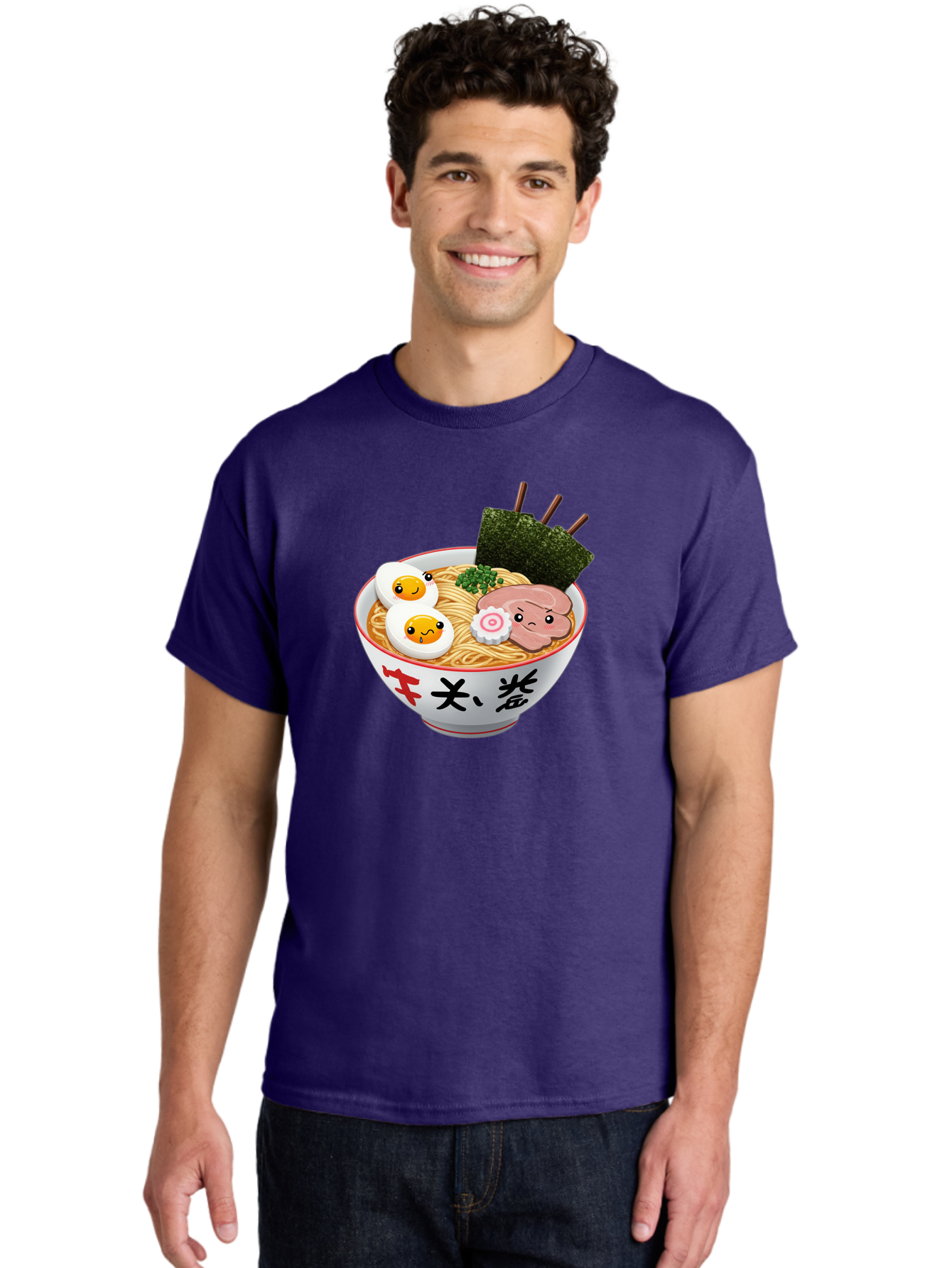 Ramen-7 Men'S Graphic Tee, 100% Cotton, Comfortable Casual Summer Wear, Machine Washable, Steaming Hot Ramen, Boiled Egg, Sliced Pork, Green Onions, Fish Cake, Seaweed, Asian Cuisine, Noodle Soup, Savory Flavors, Japanese Food Bab287 16