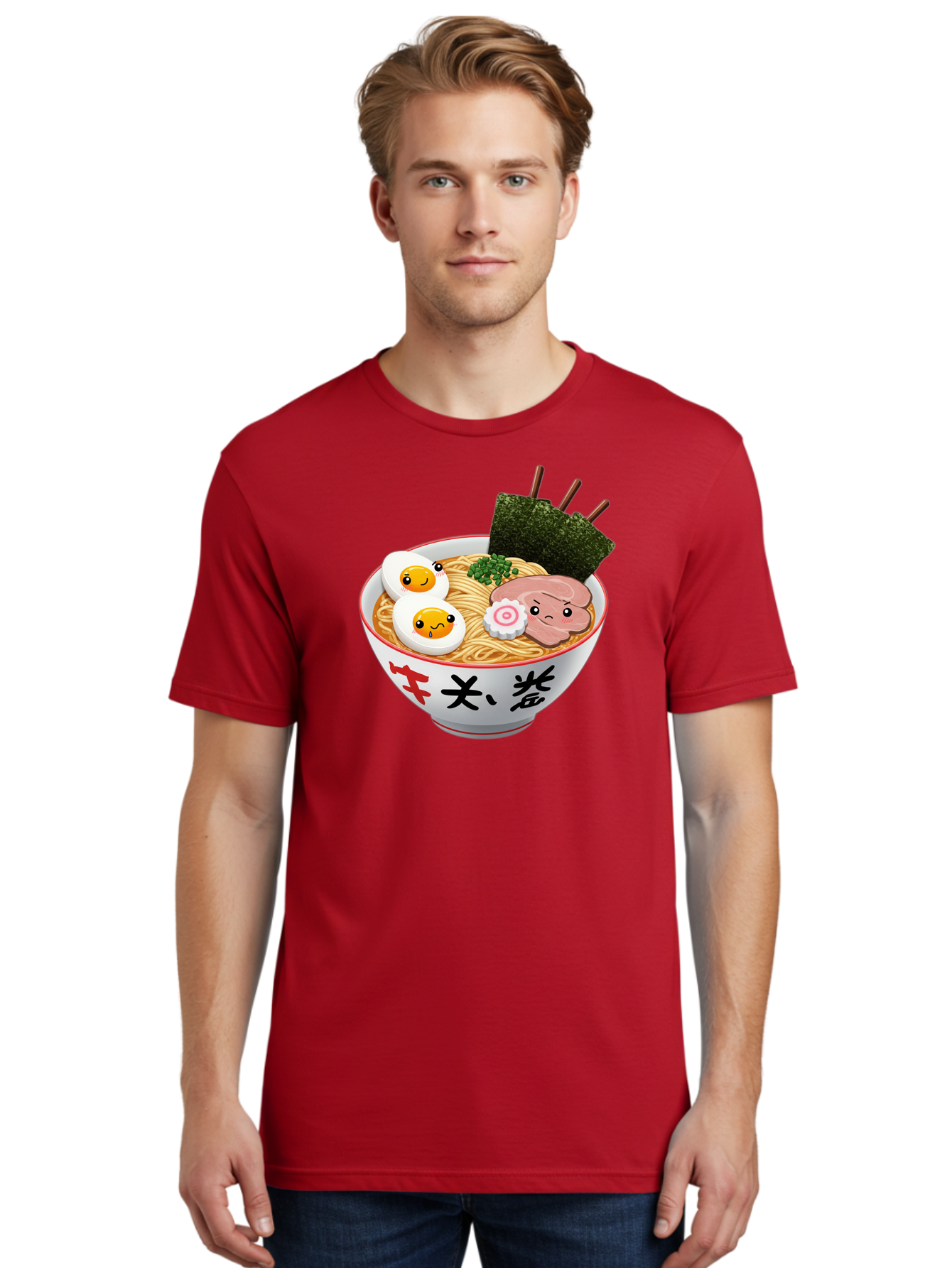 Ramen-7 Men'S Graphic Tee, 100% Cotton, Comfortable Casual Summer Wear, Machine Washable, Steaming Hot Ramen, Boiled Egg, Sliced Pork, Green Onions, Fish Cake, Seaweed, Asian Cuisine, Noodle Soup, Savory Flavors, Japanese Food Bab287 12