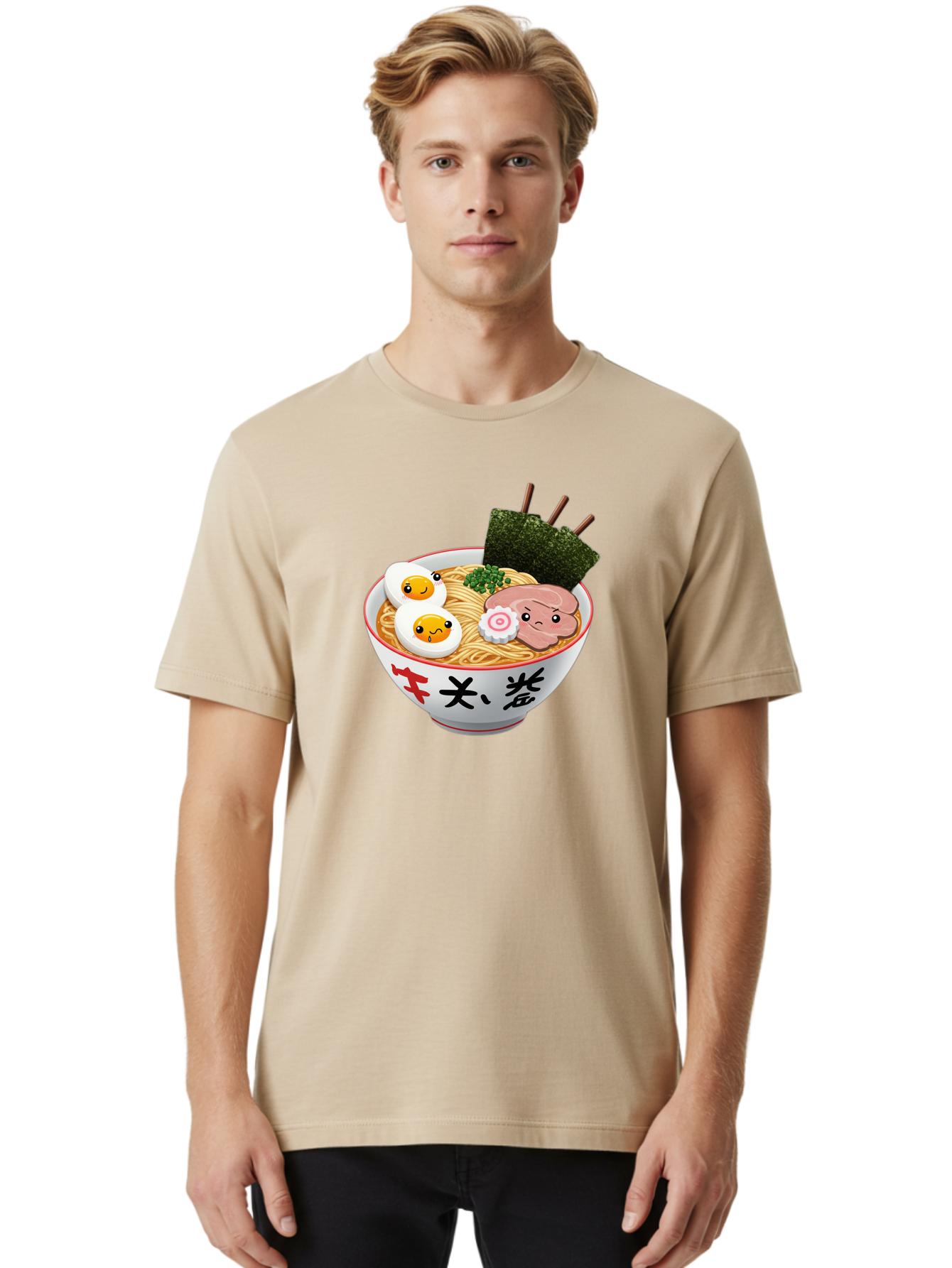 Ramen-7 Men'S Graphic Tee, 100% Cotton, Comfortable Casual Summer Wear, Machine Washable, Steaming Hot Ramen, Boiled Egg, Sliced Pork, Green Onions, Fish Cake, Seaweed, Asian Cuisine, Noodle Soup, Savory Flavors, Japanese Food Bab287 10