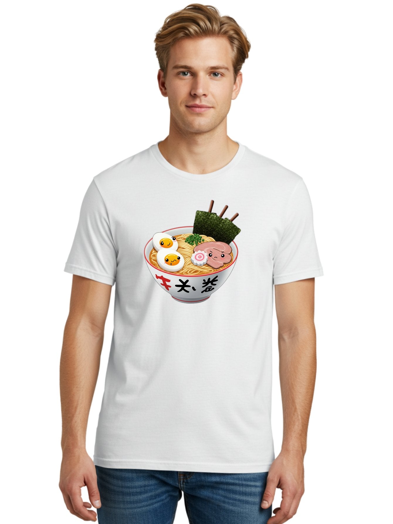 Ramen-7 Men'S Graphic Tee, 100% Cotton, Comfortable Casual Summer Wear, Machine Washable, Steaming Hot Ramen, Boiled Egg, Sliced Pork, Green Onions, Fish Cake, Seaweed, Asian Cuisine, Noodle Soup, Savory Flavors, Japanese Food Bab287 22
