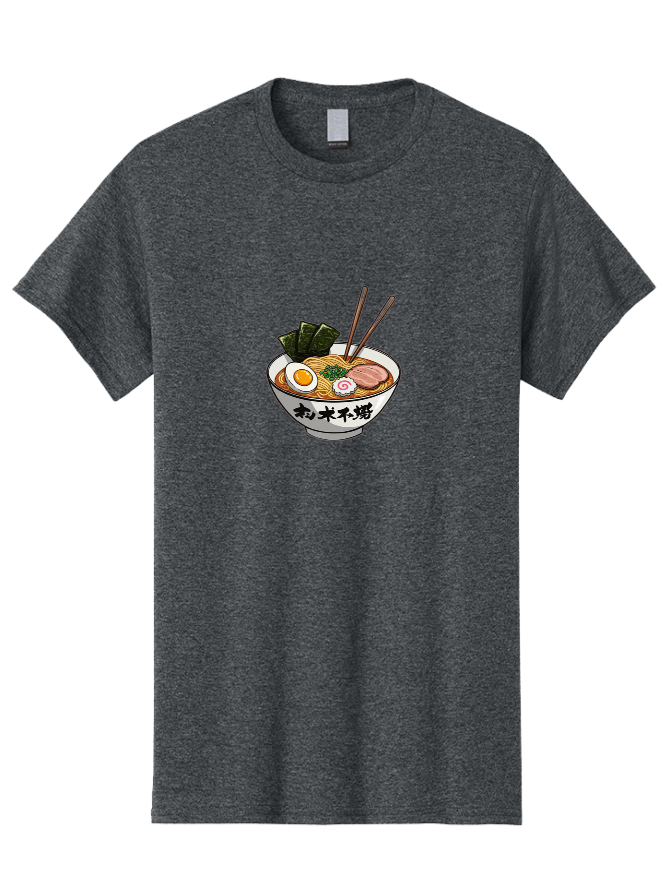 Ramen-8 Men'S Graphic Tee, 100% Cotton, Comfortable Casual Summer Wear, Machine Washable, Steaming Bowl Of Ramen, Boiled Egg, Pork Slice, Seaweed, Green Onions, Spiral Fish Cake, Chopsticks, Black Kanji On Bowl, Japanese Cuisine, Savory Broth, Bab288 17