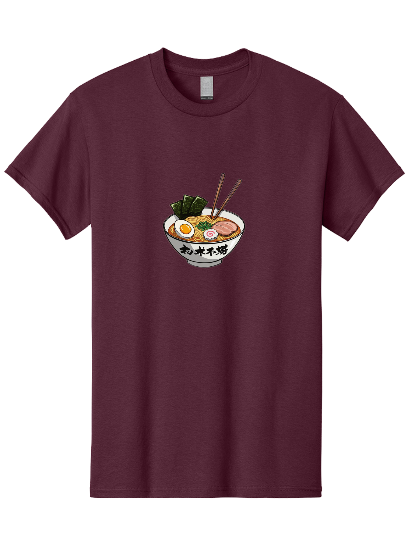 Ramen-8 Men'S Graphic Tee, 100% Cotton, Comfortable Casual Summer Wear, Machine Washable, Steaming Bowl Of Ramen, Boiled Egg, Pork Slice, Seaweed, Green Onions, Spiral Fish Cake, Chopsticks, Black Kanji On Bowl, Japanese Cuisine, Savory Broth, Bab288 7