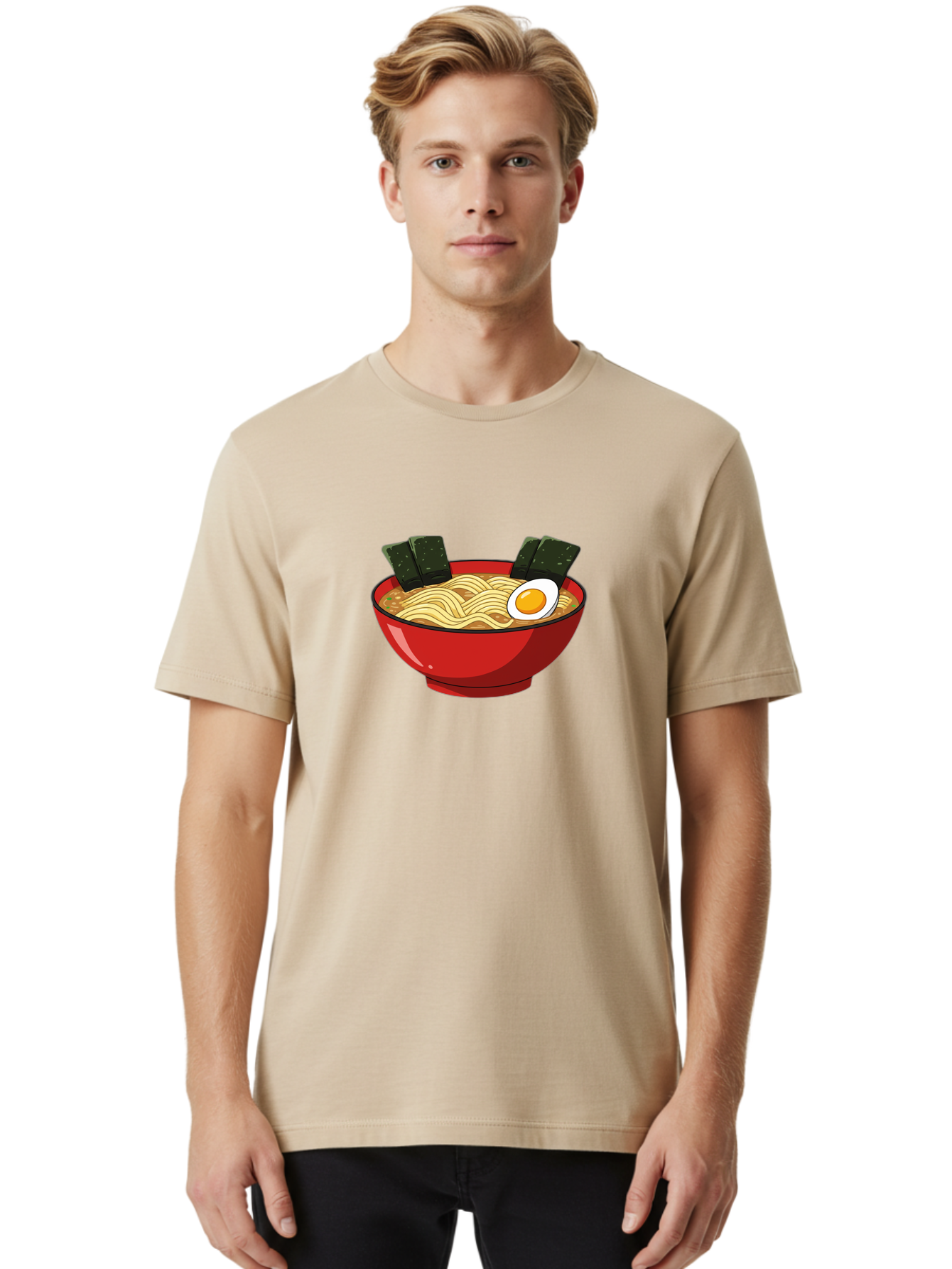 Ramen-9 Men'S Graphic Tee, 100% Cotton, Comfortable Casual Summer Wear, Machine Washable, Steaming Bowl Of Ramen, Savory Broth, Springy Noodles, Boiled Egg, Seaweed Strips, Japanese Cuisine, Comfort Food, Noodle Soup Bab289 30
