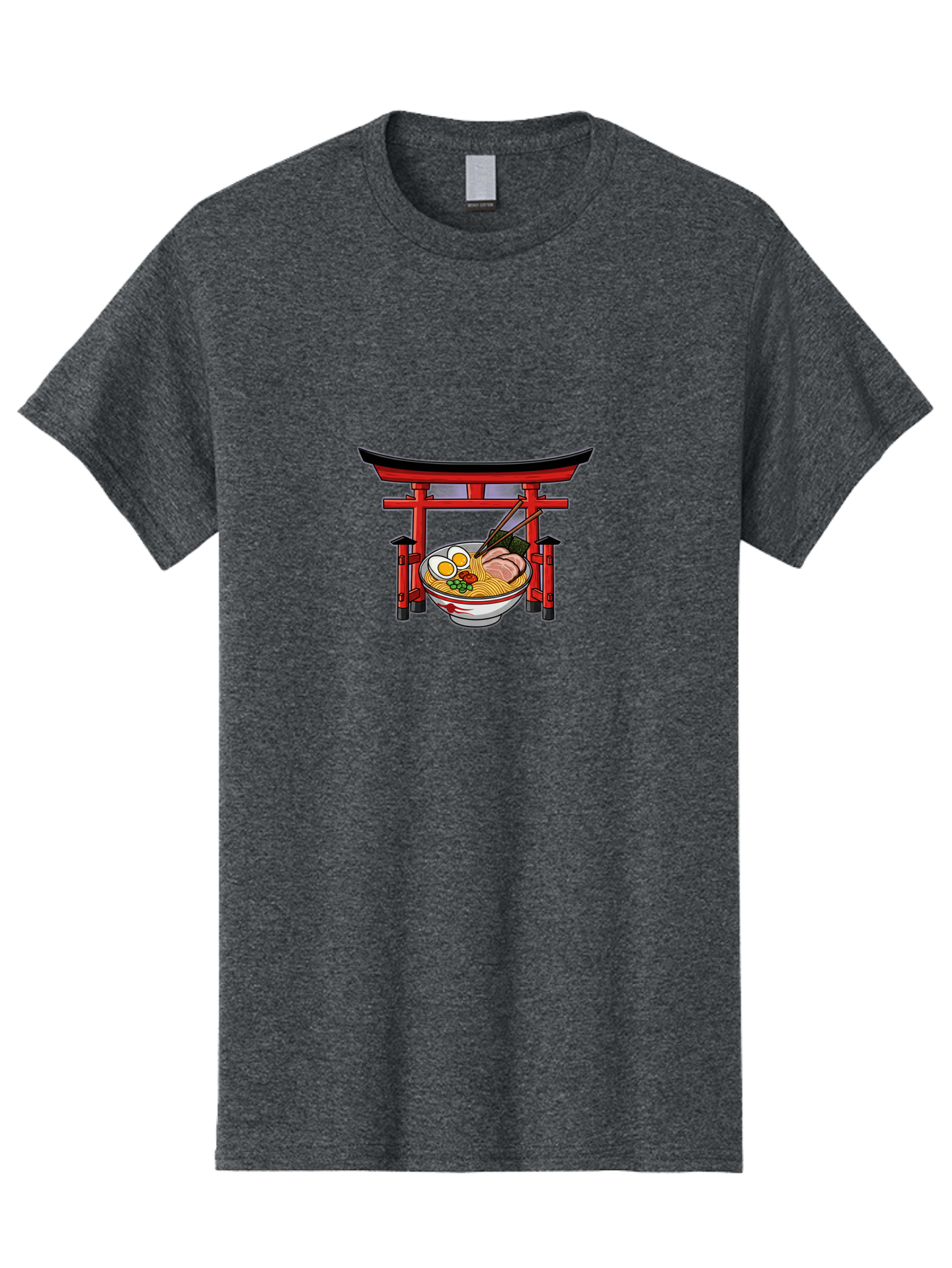 Ramen-And-Torii-Gate Men'S Graphic Tee, 100% Cotton, Comfortable Casual Summer Wear, Machine Washable, Japanese Ramen, Delicious Noodles, Savory Pork, Soft Boiled Egg, Torii Gate, Japanese Culture, Traditional Food, Asian Cuisine, Noodle Soup Bab290 7