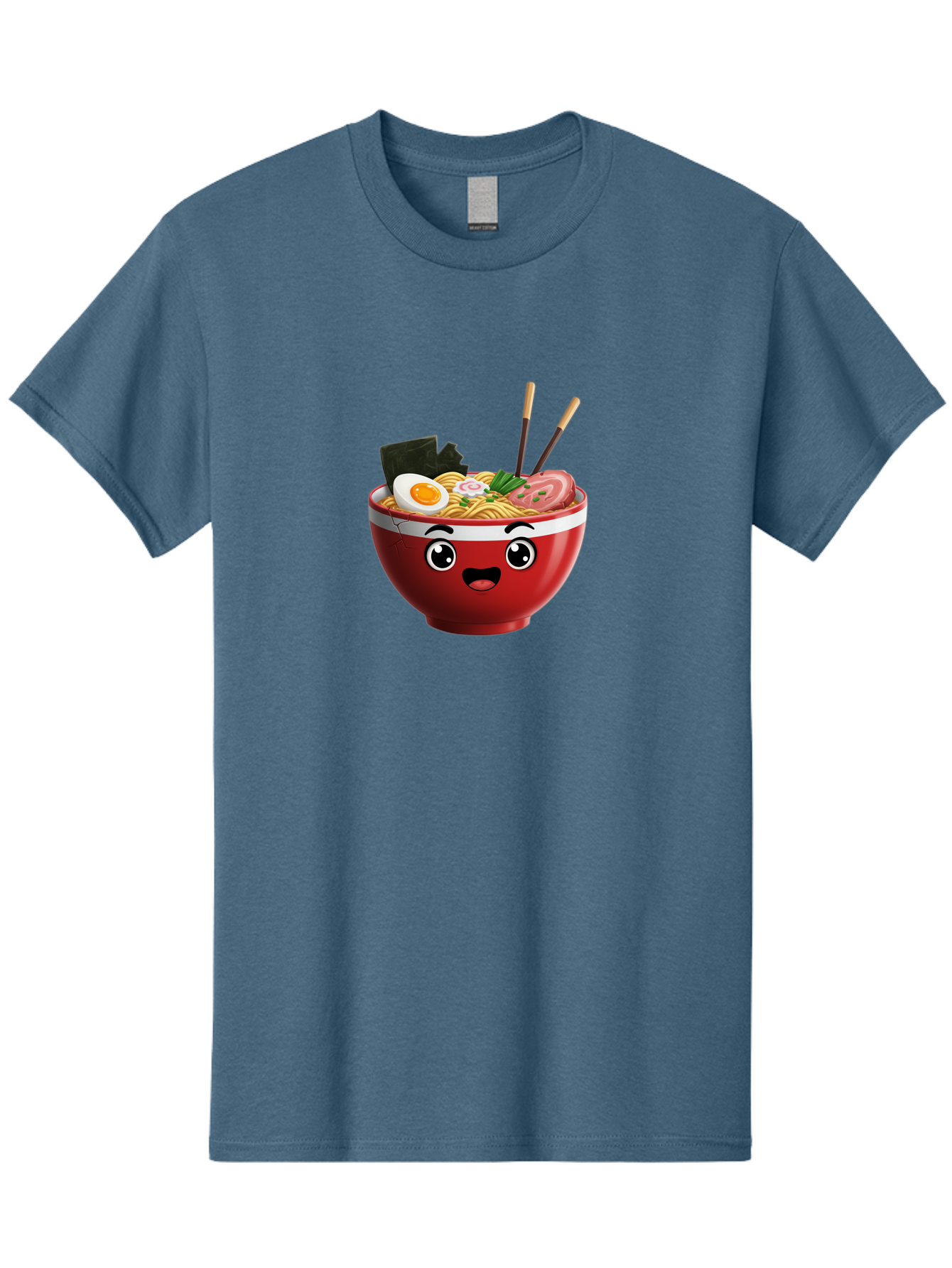 Ramen-Bowl-1 Men'S Graphic Tee, 100% Cotton, Comfortable Casual Summer Wear, Machine Washable, Cartoon Ramen, Steaming Hot Noodles, Sliced Pork, Boiled Egg, Seaweed, Chopsticks, Kawaii Food, Japanese Cuisine, Animated Meal, Fun Illustration, Bab291 3