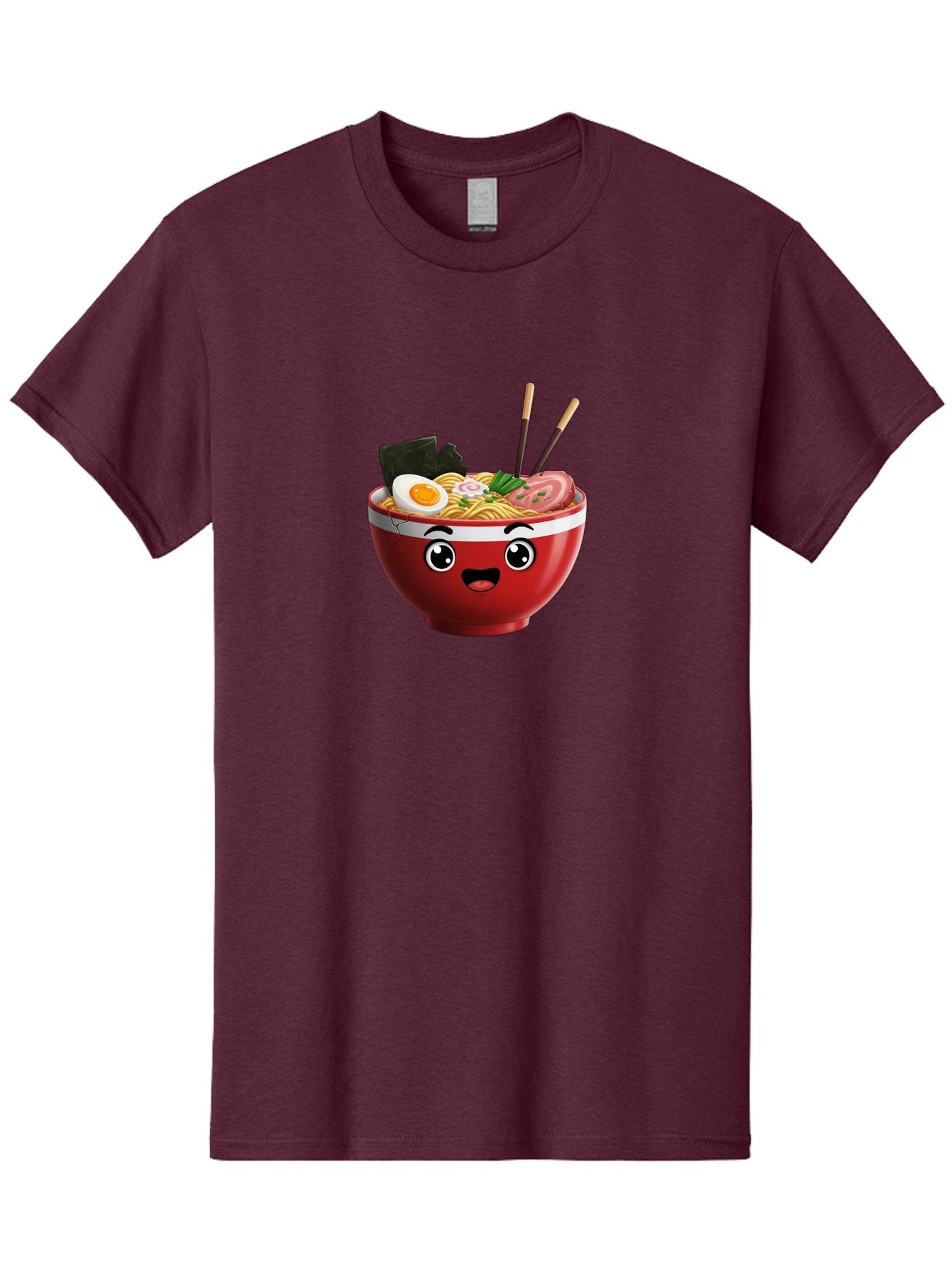 Ramen-Bowl-1 Men'S Graphic Tee, 100% Cotton, Comfortable Casual Summer Wear, Machine Washable, Cartoon Ramen, Steaming Hot Noodles, Sliced Pork, Boiled Egg, Seaweed, Chopsticks, Kawaii Food, Japanese Cuisine, Animated Meal, Fun Illustration, Bab291 9