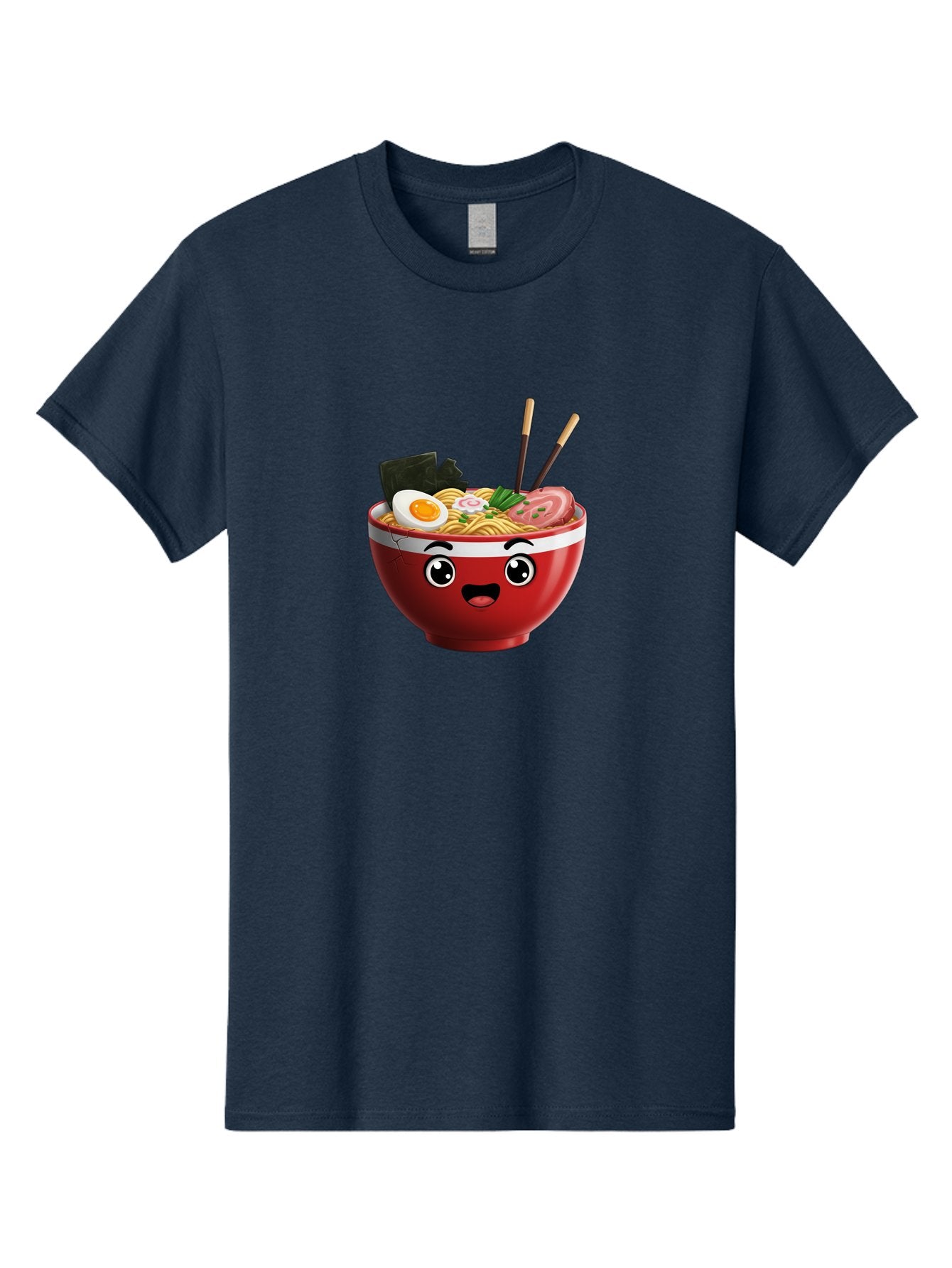 Ramen-Bowl-1 Men'S Graphic Tee, 100% Cotton, Comfortable Casual Summer Wear, Machine Washable, Cartoon Ramen, Steaming Hot Noodles, Sliced Pork, Boiled Egg, Seaweed, Chopsticks, Kawaii Food, Japanese Cuisine, Animated Meal, Fun Illustration, Bab291 5