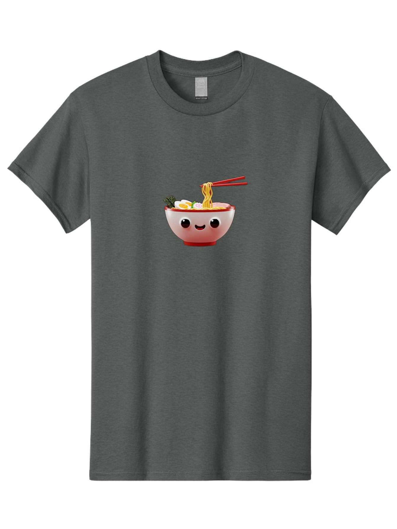 Ramen-Bowl-2 Men'S Graphic Tee, 100% Cotton, Comfortable Casual Summer Wear, Machine Washable, Delicious Ramen, Steaming Hot Noodles, Sliced Egg, Savory Broth, Food Art, Kawaii Culture, Cute Character, Japanese Cuisine, Tasty Meal, Bab292 5