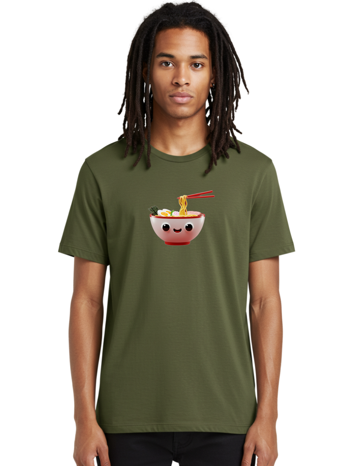 Ramen-Bowl-2 Men'S Graphic Tee, 100% Cotton, Comfortable Casual Summer Wear, Machine Washable, Delicious Ramen, Steaming Hot Noodles, Sliced Egg, Savory Broth, Food Art, Kawaii Culture, Cute Character, Japanese Cuisine, Tasty Meal, Bab292 6
