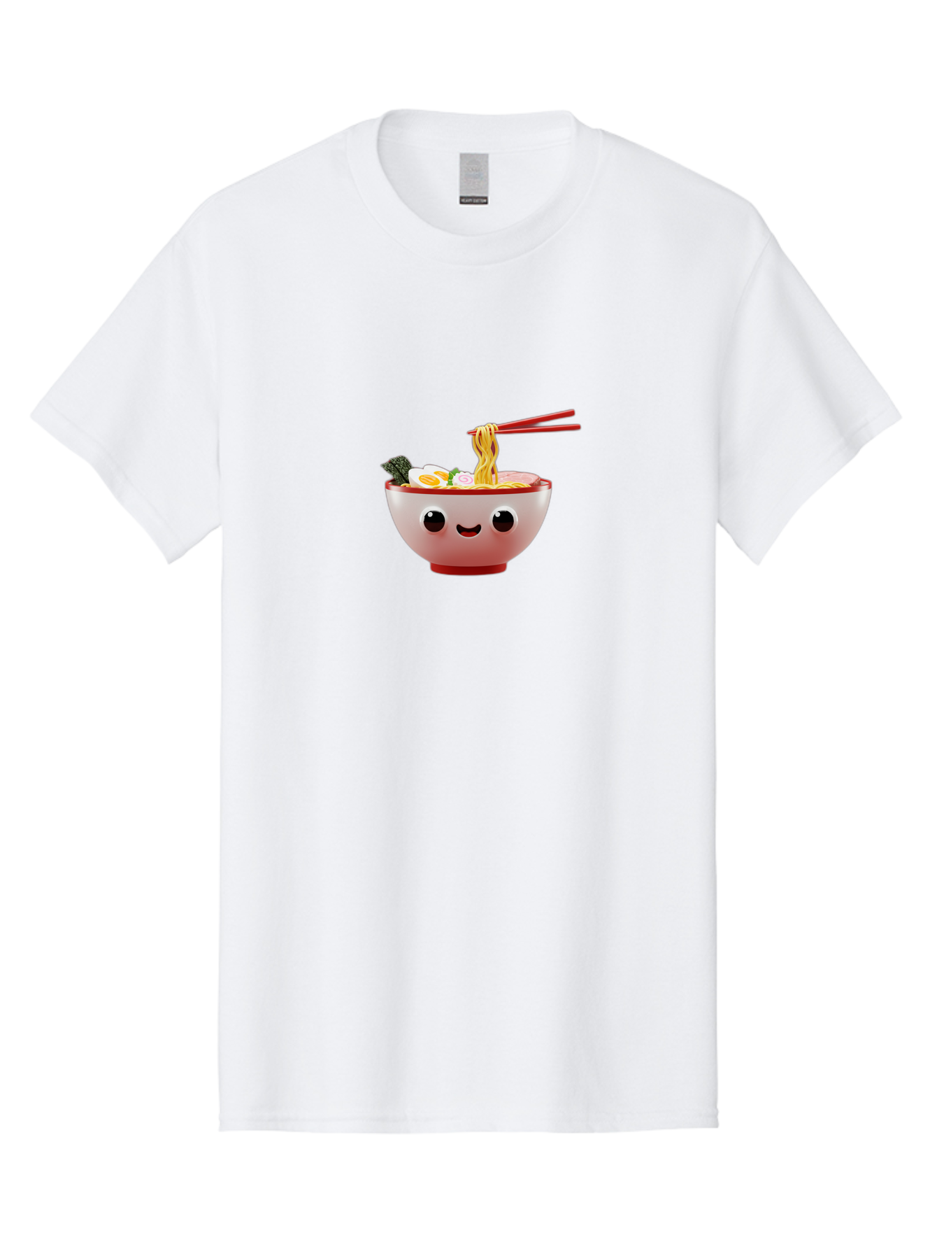 Ramen-Bowl-2 Men'S Graphic Tee, 100% Cotton, Comfortable Casual Summer Wear, Machine Washable, Delicious Ramen, Steaming Hot Noodles, Sliced Egg, Savory Broth, Food Art, Kawaii Culture, Cute Character, Japanese Cuisine, Tasty Meal, Bab292 3