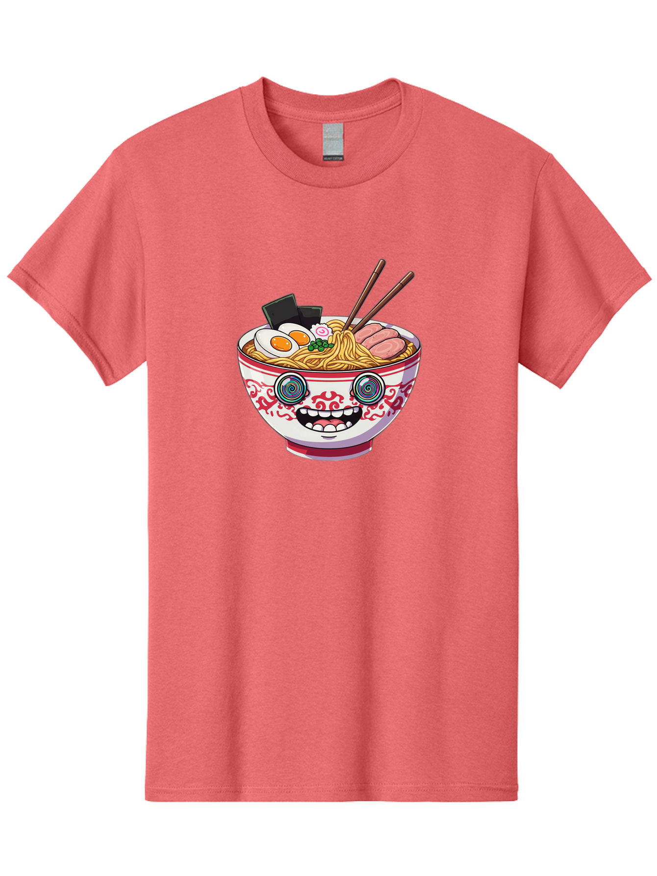 Ramen-Bowl-3 Men'S Graphic Tee, 100% Cotton, Comfortable Casual Summer Wear, Machine Washable, Cartoon Ramen, Bowl Of Noodles, Japanese Food, Noodle Soup, Eggs, Meat, Chopsticks, Kawaii Style, Anime-Inspired, Food Illustration, Colorful Dish, Bab293 27