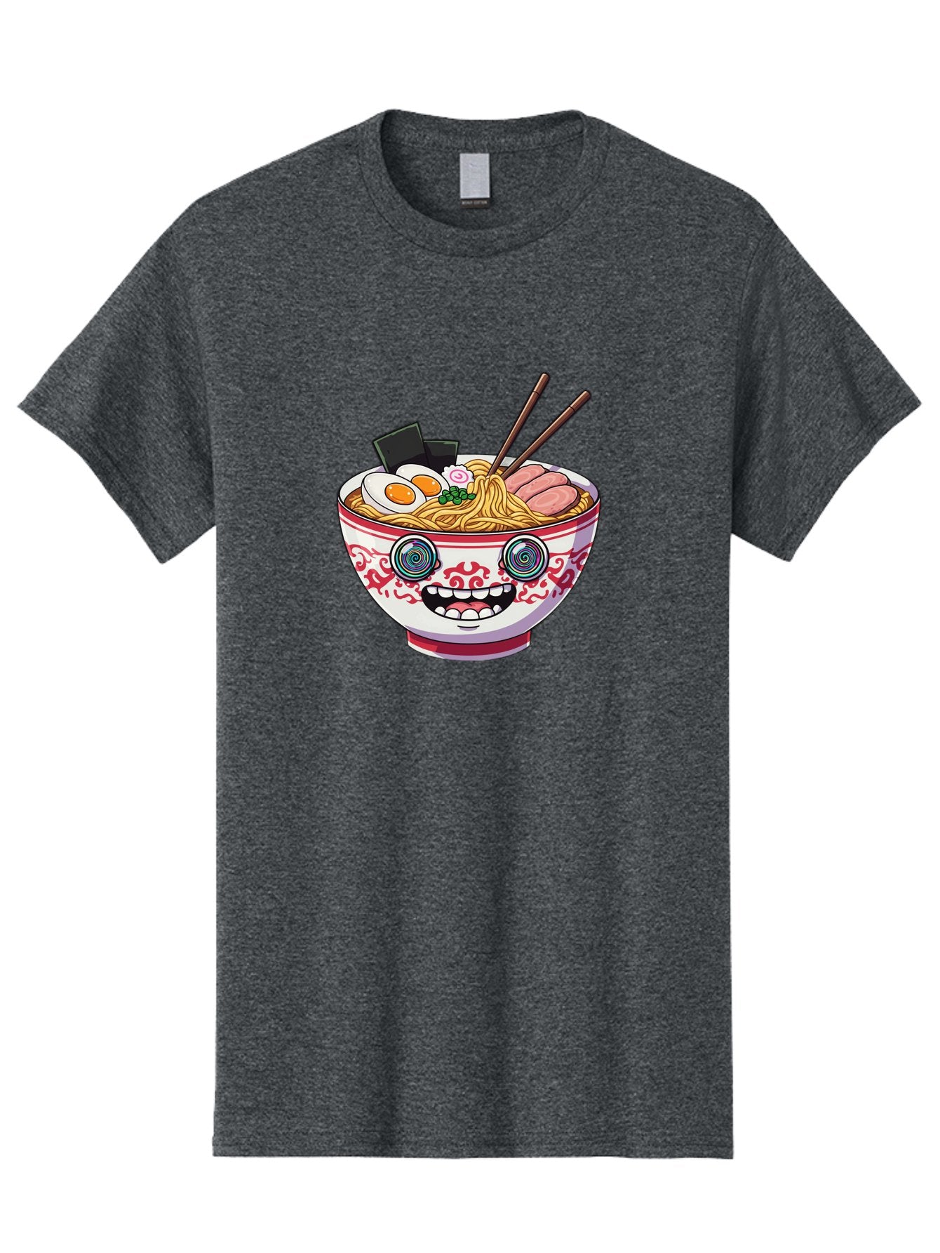 Ramen-Bowl-3 Men'S Graphic Tee, 100% Cotton, Comfortable Casual Summer Wear, Machine Washable, Cartoon Ramen, Bowl Of Noodles, Japanese Food, Noodle Soup, Eggs, Meat, Chopsticks, Kawaii Style, Anime-Inspired, Food Illustration, Colorful Dish, Bab293 4
