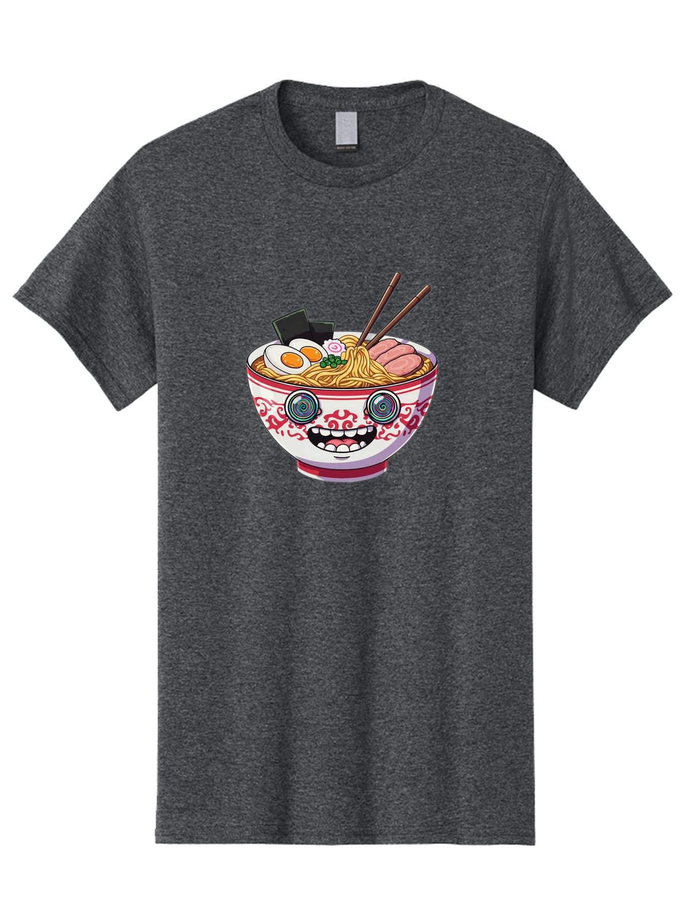 Ramen-Bowl-3 Men'S Graphic Tee, 100% Cotton, Comfortable Casual Summer Wear, Machine Washable, Cartoon Ramen, Bowl Of Noodles, Japanese Food, Noodle Soup, Eggs, Meat, Chopsticks, Kawaii Style, Anime-Inspired, Food Illustration, Colorful Dish, Bab293 23