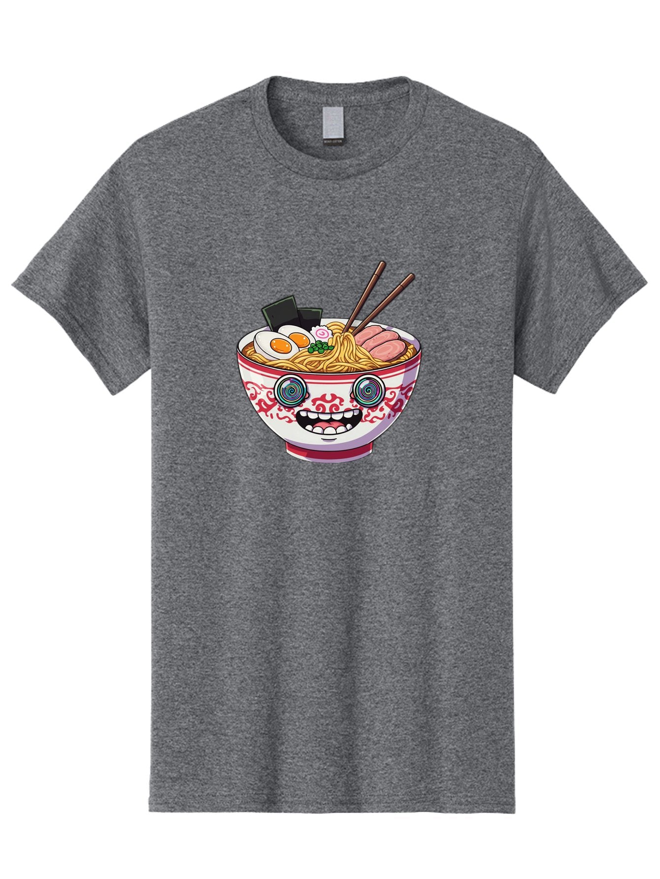 Ramen-Bowl-3 Men'S Graphic Tee, 100% Cotton, Comfortable Casual Summer Wear, Machine Washable, Cartoon Ramen, Bowl Of Noodles, Japanese Food, Noodle Soup, Eggs, Meat, Chopsticks, Kawaii Style, Anime-Inspired, Food Illustration, Colorful Dish, Bab293 11