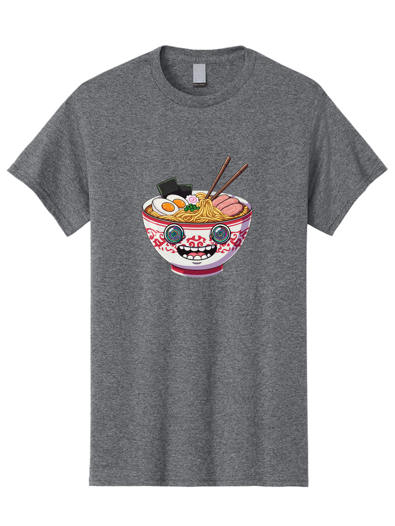 Ramen-Bowl-3 Men'S Graphic Tee, 100% Cotton, Comfortable Casual Summer Wear, Machine Washable, Cartoon Ramen, Bowl Of Noodles, Japanese Food, Noodle Soup, Eggs, Meat, Chopsticks, Kawaii Style, Anime-Inspired, Food Illustration, Colorful Dish, Bab293 7