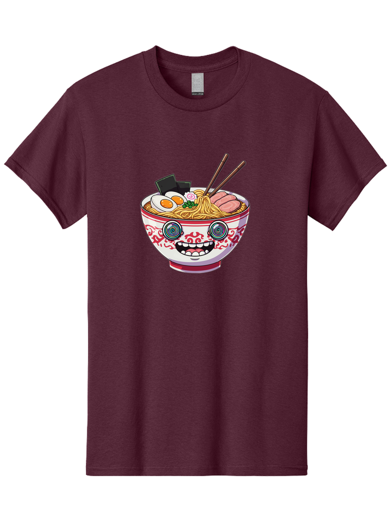 Ramen-Bowl-3 Men'S Graphic Tee, 100% Cotton, Comfortable Casual Summer Wear, Machine Washable, Cartoon Ramen, Bowl Of Noodles, Japanese Food, Noodle Soup, Eggs, Meat, Chopsticks, Kawaii Style, Anime-Inspired, Food Illustration, Colorful Dish, Bab293 19