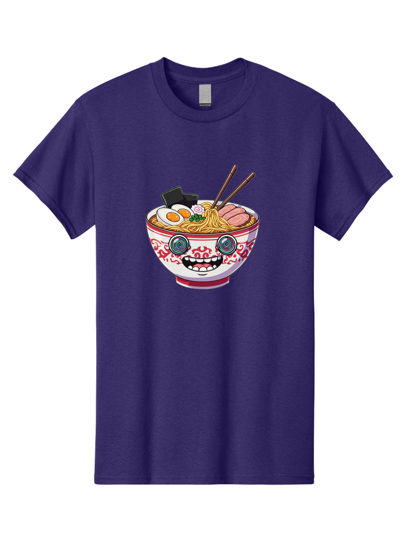 Ramen-Bowl-3 Men'S Graphic Tee, 100% Cotton, Comfortable Casual Summer Wear, Machine Washable, Cartoon Ramen, Bowl Of Noodles, Japanese Food, Noodle Soup, Eggs, Meat, Chopsticks, Kawaii Style, Anime-Inspired, Food Illustration, Colorful Dish, Bab293 15