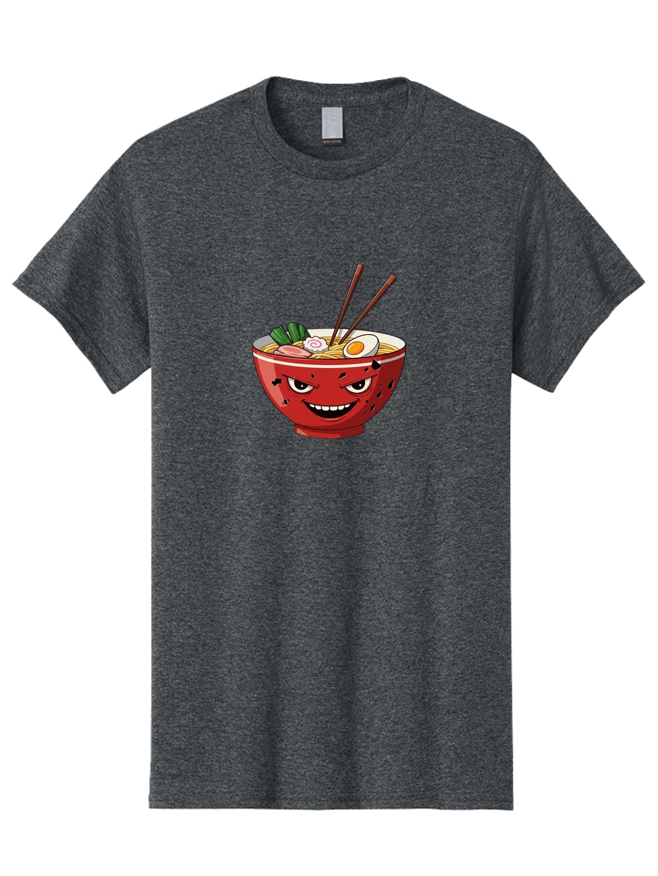 Ramen-Bowl-4 Men'S Graphic Tee, 100% Cotton, Comfortable Casual Summer Wear, Machine Washable, Ramen Bowl, Noodle Soup, Angry Face, Chopsticks, Boiled Egg, Sliced Pork, Green Onions, Cartoon Style, Kawaii, Japanese Cuisine, Comic Character Bab294 14