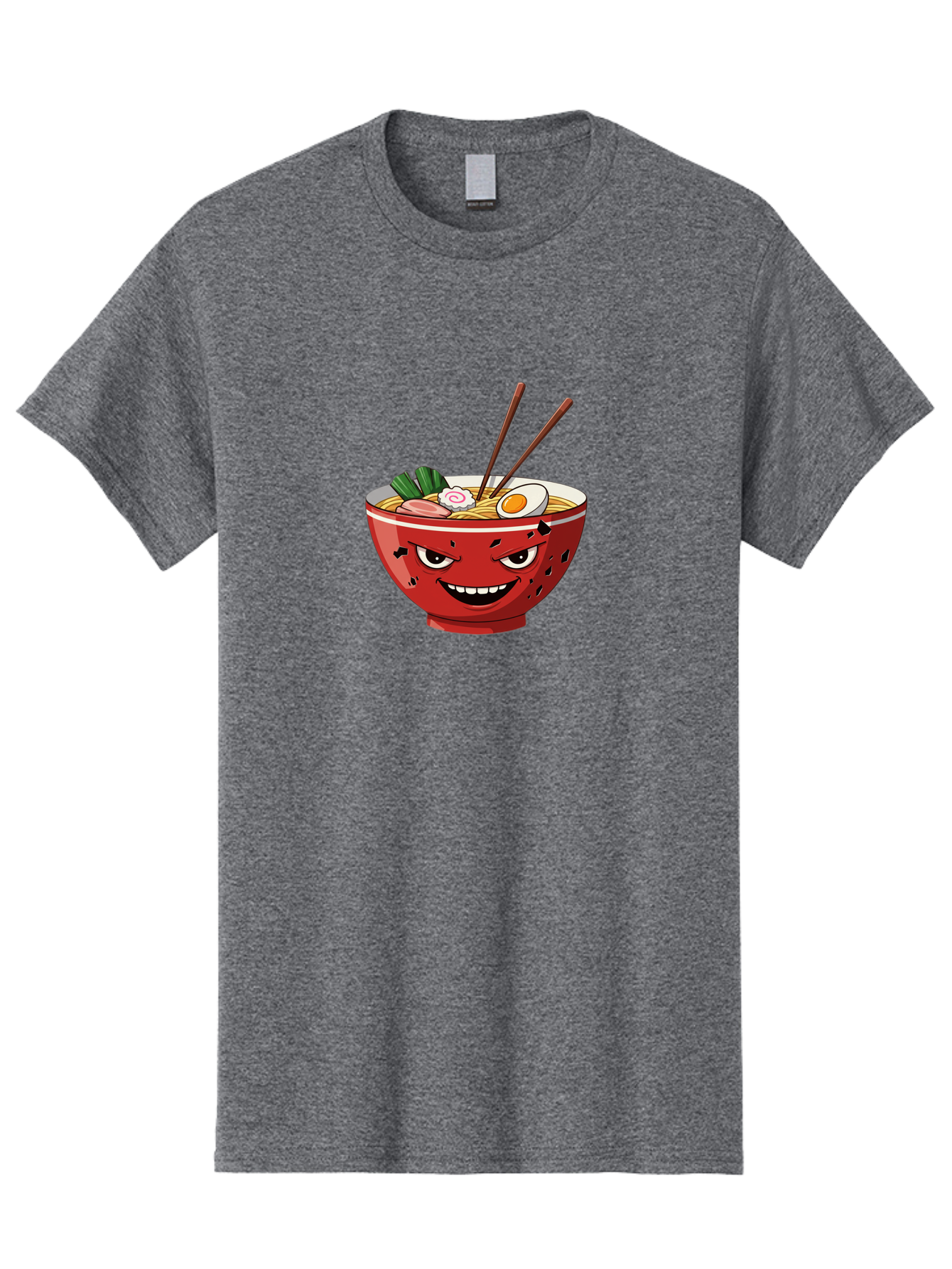Ramen-Bowl-4 Men'S Graphic Tee, 100% Cotton, Comfortable Casual Summer Wear, Machine Washable, Ramen Bowl, Noodle Soup, Angry Face, Chopsticks, Boiled Egg, Sliced Pork, Green Onions, Cartoon Style, Kawaii, Japanese Cuisine, Comic Character Bab294 23
