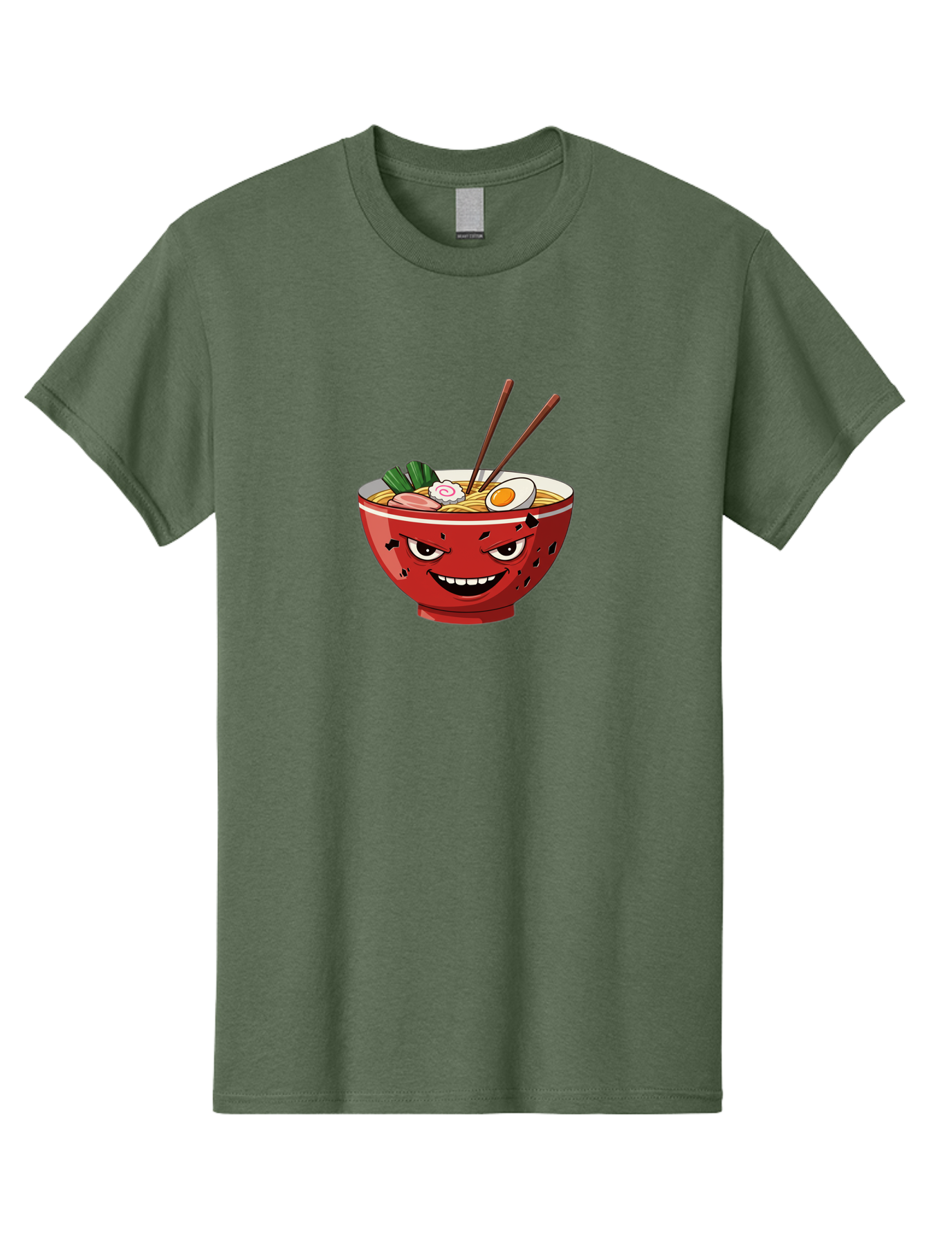 Ramen-Bowl-4 Men'S Graphic Tee, 100% Cotton, Comfortable Casual Summer Wear, Machine Washable, Ramen Bowl, Noodle Soup, Angry Face, Chopsticks, Boiled Egg, Sliced Pork, Green Onions, Cartoon Style, Kawaii, Japanese Cuisine, Comic Character Bab294 21