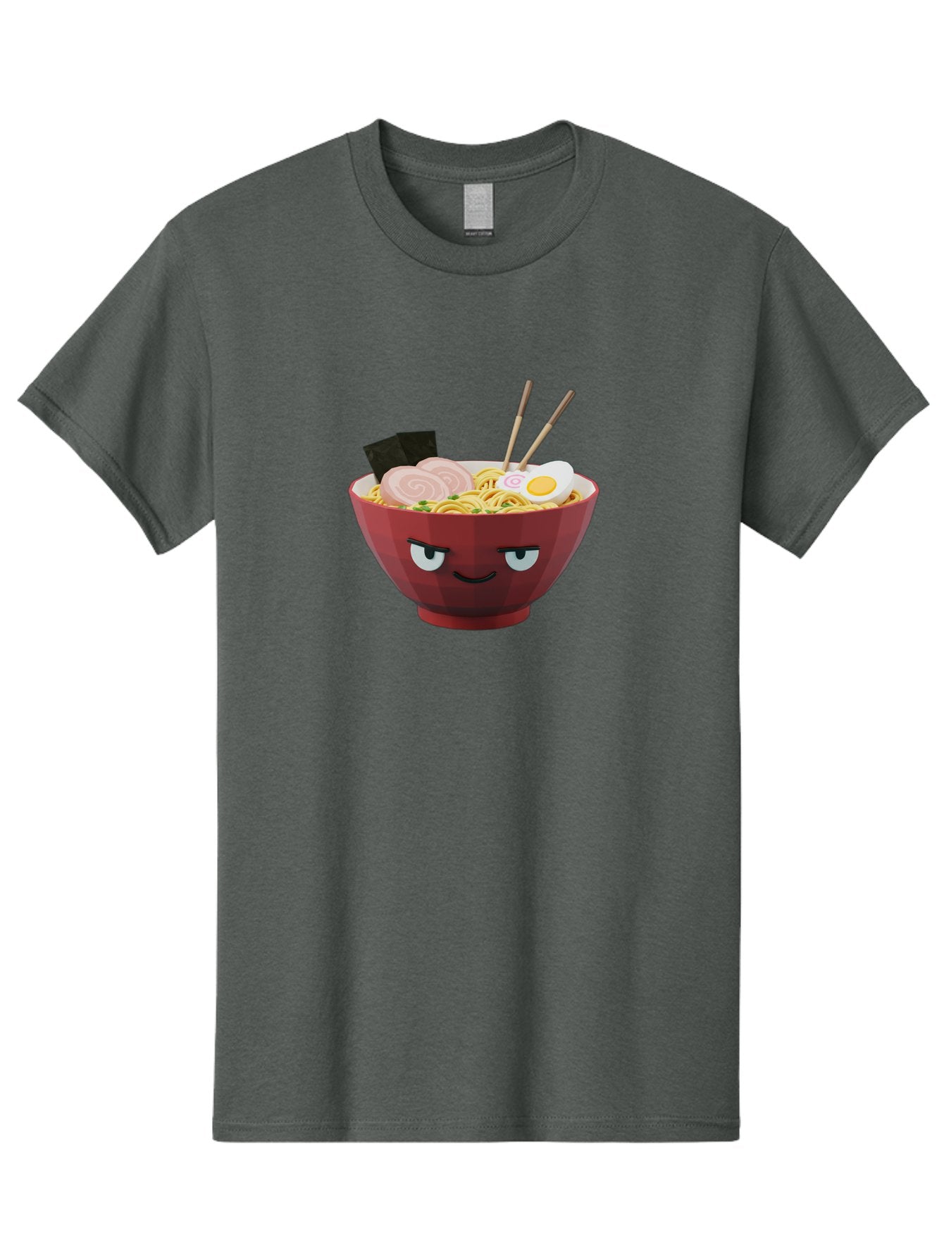 Ramen-Bowl-5 Men'S Graphic Tee, 100% Cotton, Comfortable Casual Summer Wear, Machine Washable, Cartoon Ramen Bowl, Angry Face, Ramen Noodles, Egg, Ham, Chopsticks, Japanese Food, Kawaii Style, Cartoon Character, Noodle Soup, Anime-Inspired Bab295 14