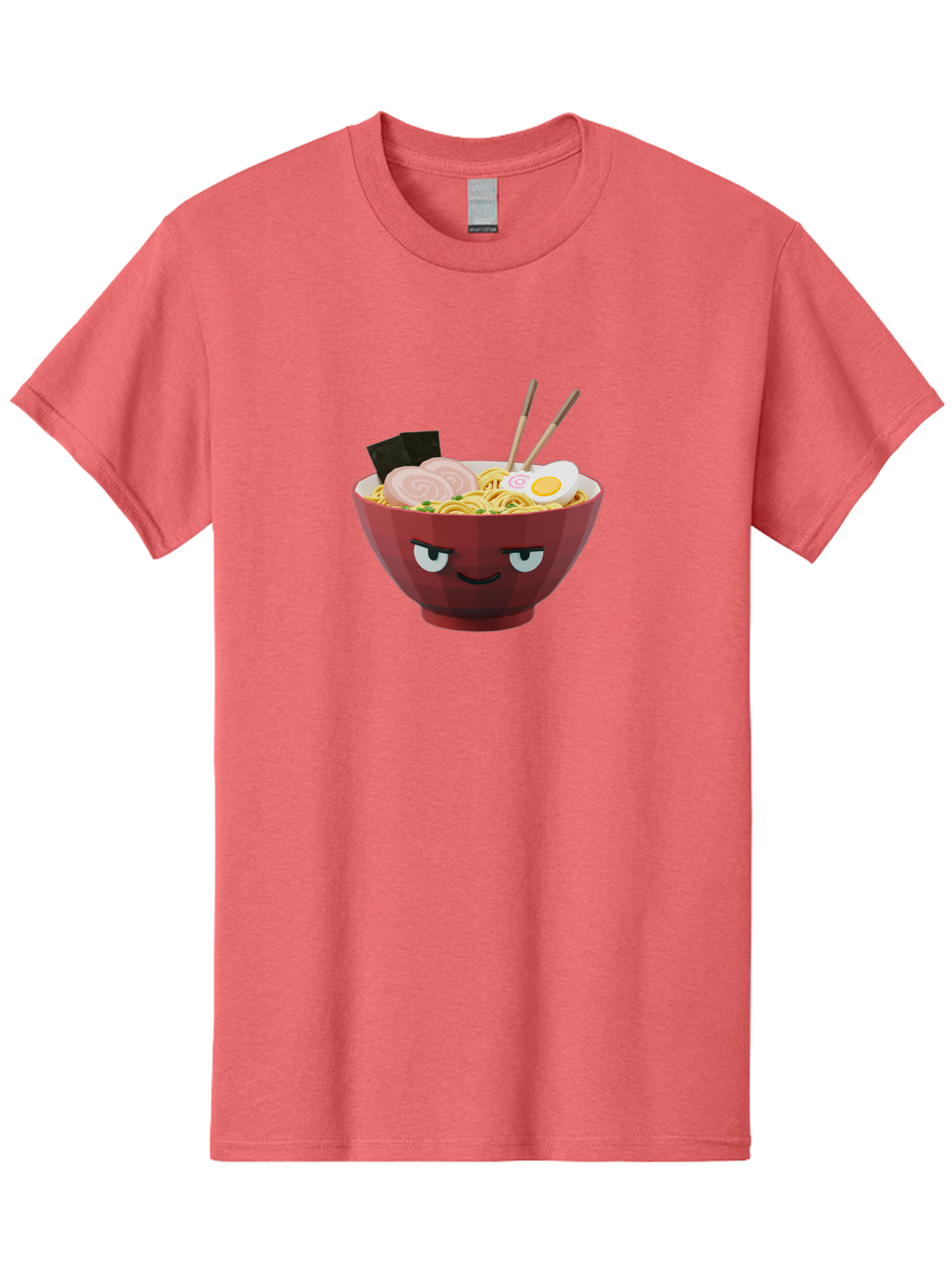 Ramen-Bowl-5 Men'S Graphic Tee, 100% Cotton, Comfortable Casual Summer Wear, Machine Washable, Cartoon Ramen Bowl, Angry Face, Ramen Noodles, Egg, Ham, Chopsticks, Japanese Food, Kawaii Style, Cartoon Character, Noodle Soup, Anime-Inspired Bab295 15