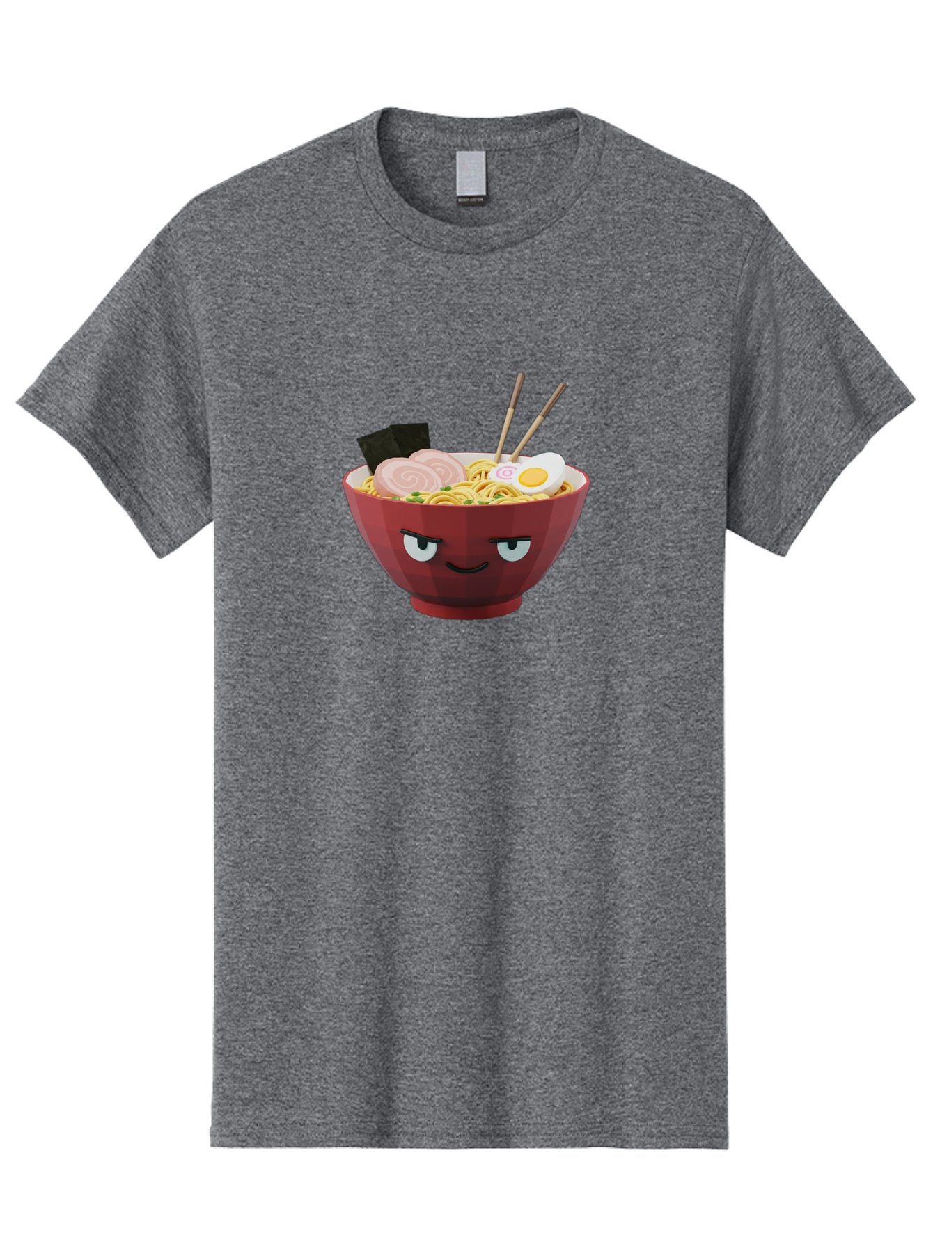 Ramen-Bowl-5 Men'S Graphic Tee, 100% Cotton, Comfortable Casual Summer Wear, Machine Washable, Cartoon Ramen Bowl, Angry Face, Ramen Noodles, Egg, Ham, Chopsticks, Japanese Food, Kawaii Style, Cartoon Character, Noodle Soup, Anime-Inspired Bab295 9