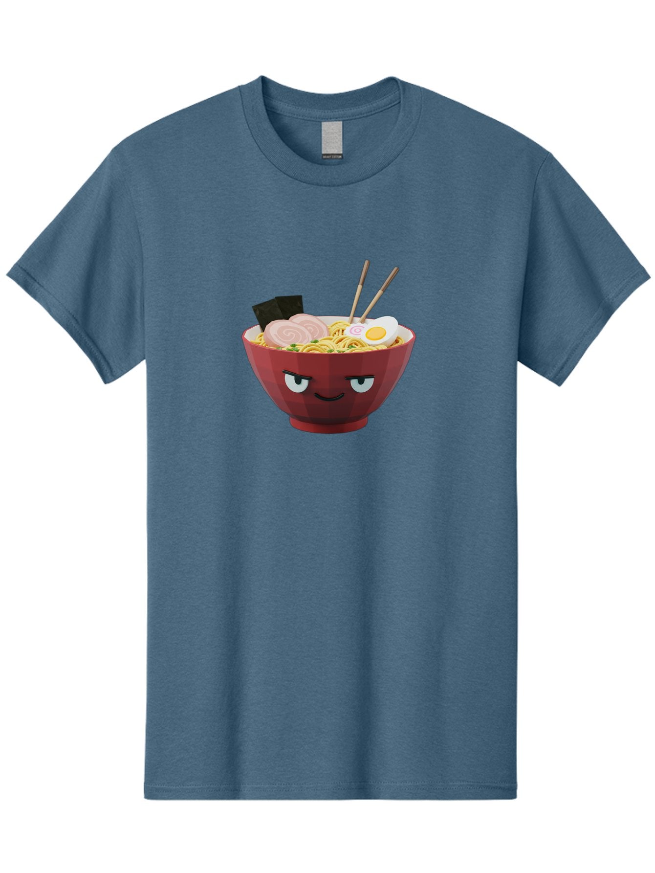 Ramen-Bowl-5 Men'S Graphic Tee, 100% Cotton, Comfortable Casual Summer Wear, Machine Washable, Cartoon Ramen Bowl, Angry Face, Ramen Noodles, Egg, Ham, Chopsticks, Japanese Food, Kawaii Style, Cartoon Character, Noodle Soup, Anime-Inspired Bab295 10