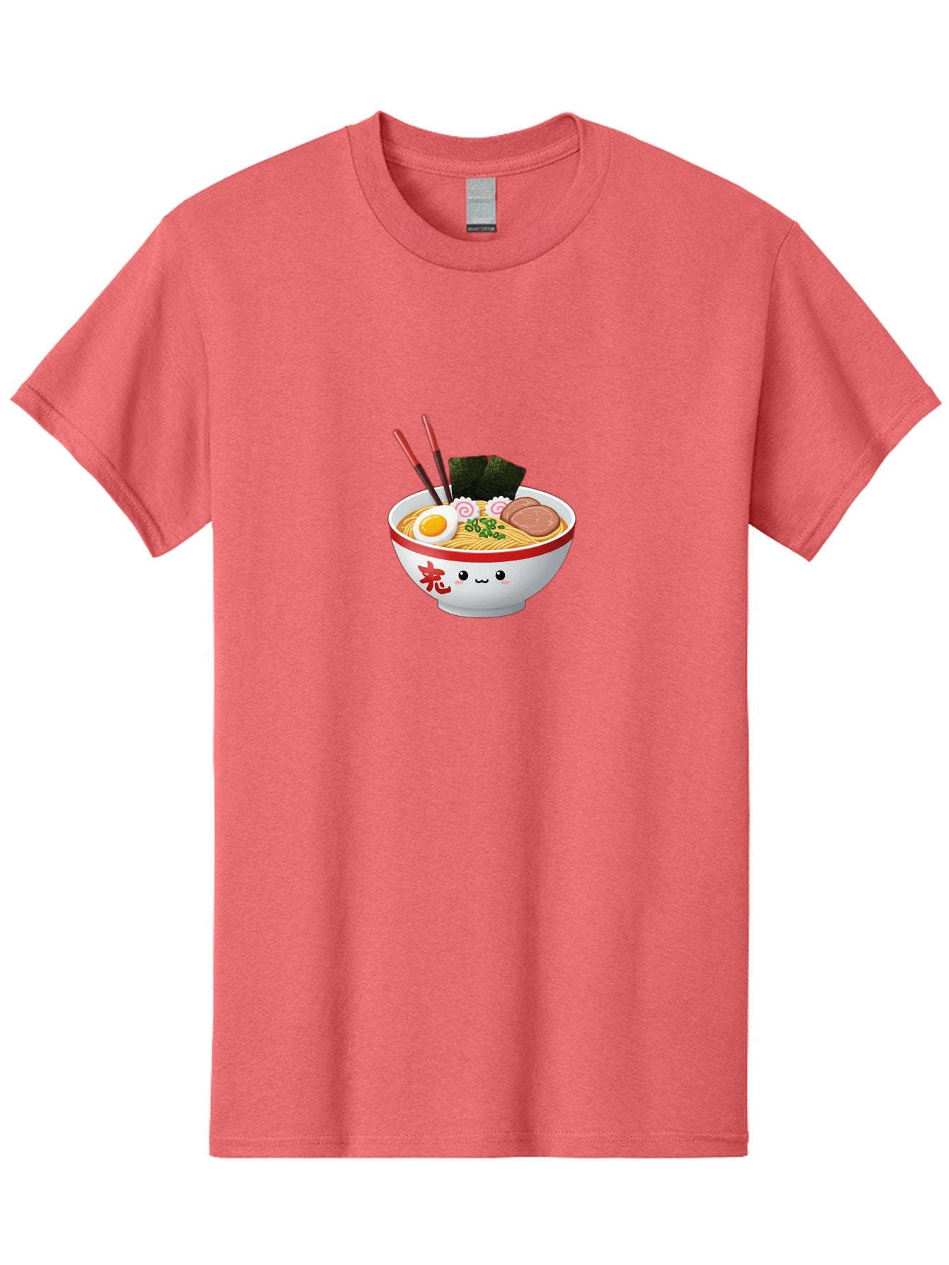 Ramen-Bowl-6 Men'S Graphic Tee, 100% Cotton, Comfortable Casual Summer Wear, Machine Washable, Bowl Of Ramen, Japanese Noodles, Boiled Egg, Green Onions, Seaweed, Sausage, Chopsticks, Anime Food, Kawaii, Cartoon Style, Food Illustration Bab296 4