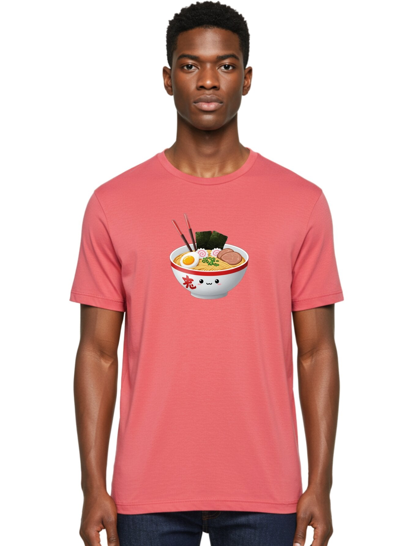 Ramen-Bowl-6 Men'S Graphic Tee, 100% Cotton, Comfortable Casual Summer Wear, Machine Washable, Bowl Of Ramen, Japanese Noodles, Boiled Egg, Green Onions, Seaweed, Sausage, Chopsticks, Anime Food, Kawaii, Cartoon Style, Food Illustration Bab296 18