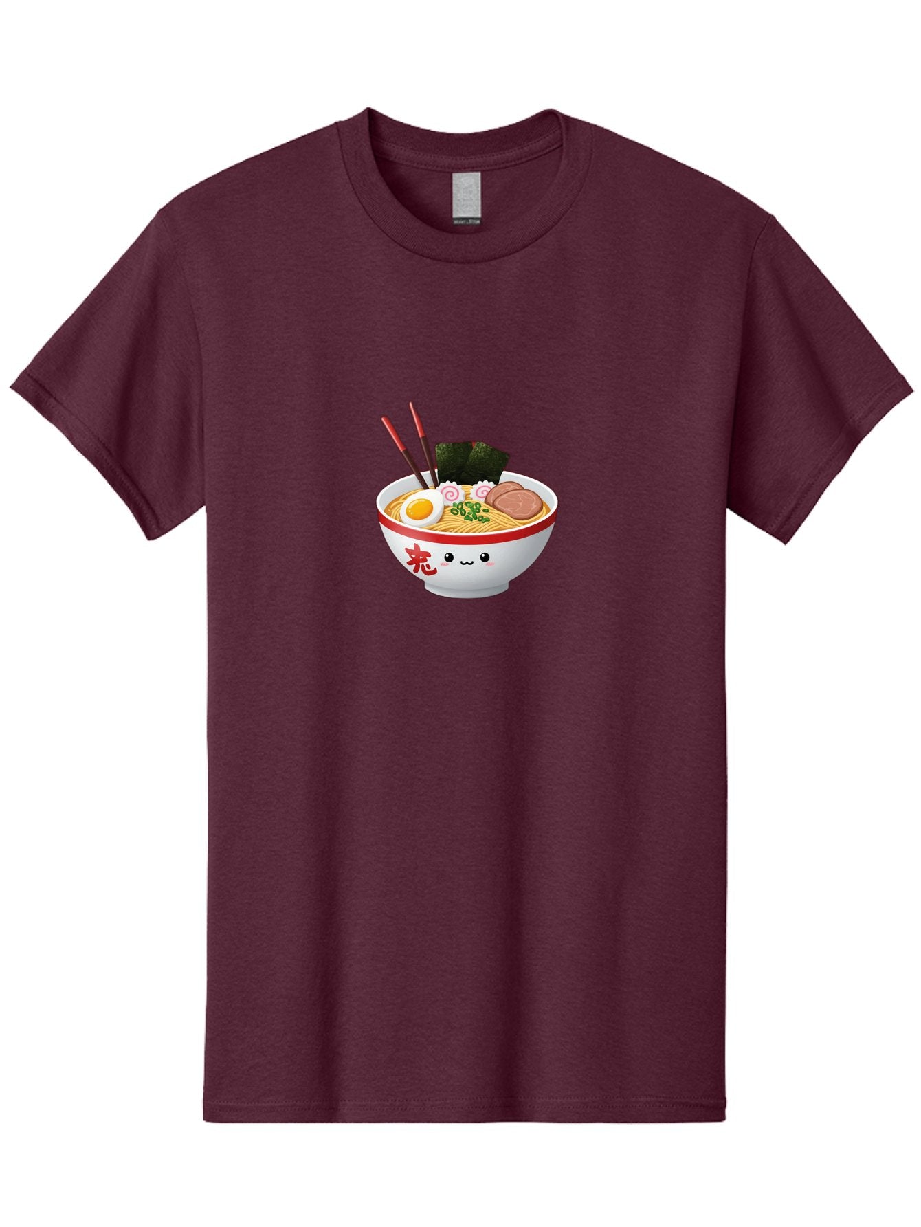Ramen-Bowl-6 Men'S Graphic Tee, 100% Cotton, Comfortable Casual Summer Wear, Machine Washable, Bowl Of Ramen, Japanese Noodles, Boiled Egg, Green Onions, Seaweed, Sausage, Chopsticks, Anime Food, Kawaii, Cartoon Style, Food Illustration Bab296 7