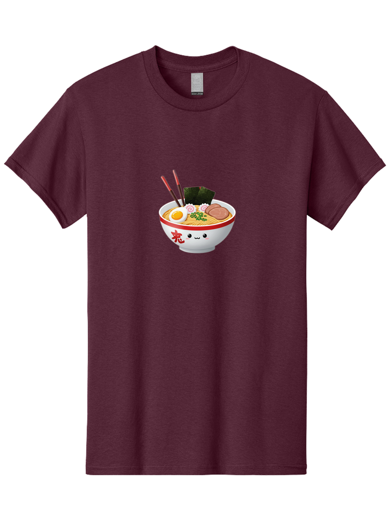 Ramen-Bowl-6 Men'S Graphic Tee, 100% Cotton, Comfortable Casual Summer Wear, Machine Washable, Bowl Of Ramen, Japanese Noodles, Boiled Egg, Green Onions, Seaweed, Sausage, Chopsticks, Anime Food, Kawaii, Cartoon Style, Food Illustration Bab296 25