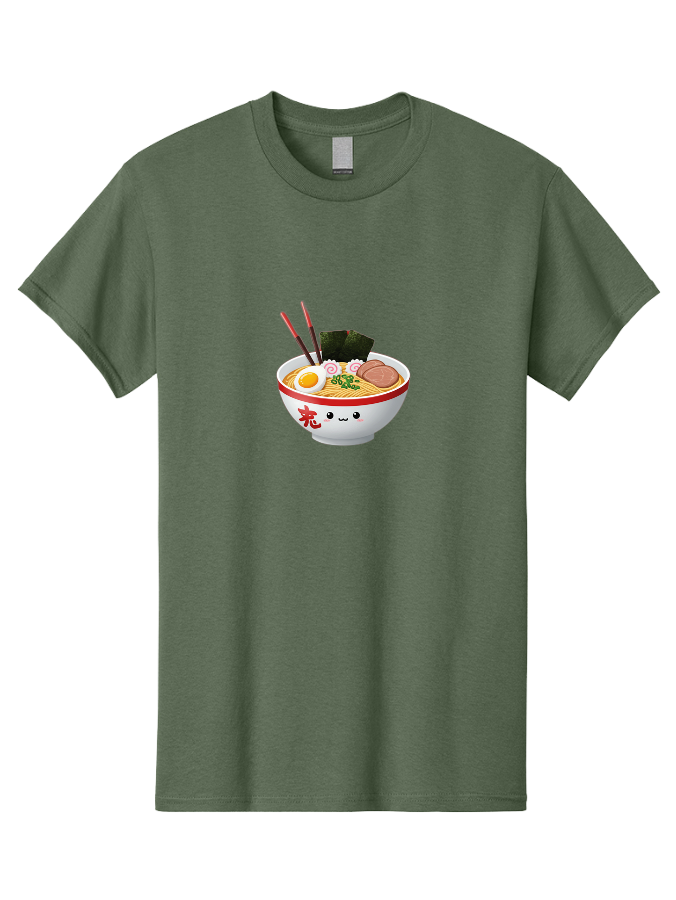 Ramen-Bowl-6 Men'S Graphic Tee, 100% Cotton, Comfortable Casual Summer Wear, Machine Washable, Bowl Of Ramen, Japanese Noodles, Boiled Egg, Green Onions, Seaweed, Sausage, Chopsticks, Anime Food, Kawaii, Cartoon Style, Food Illustration Bab296 11