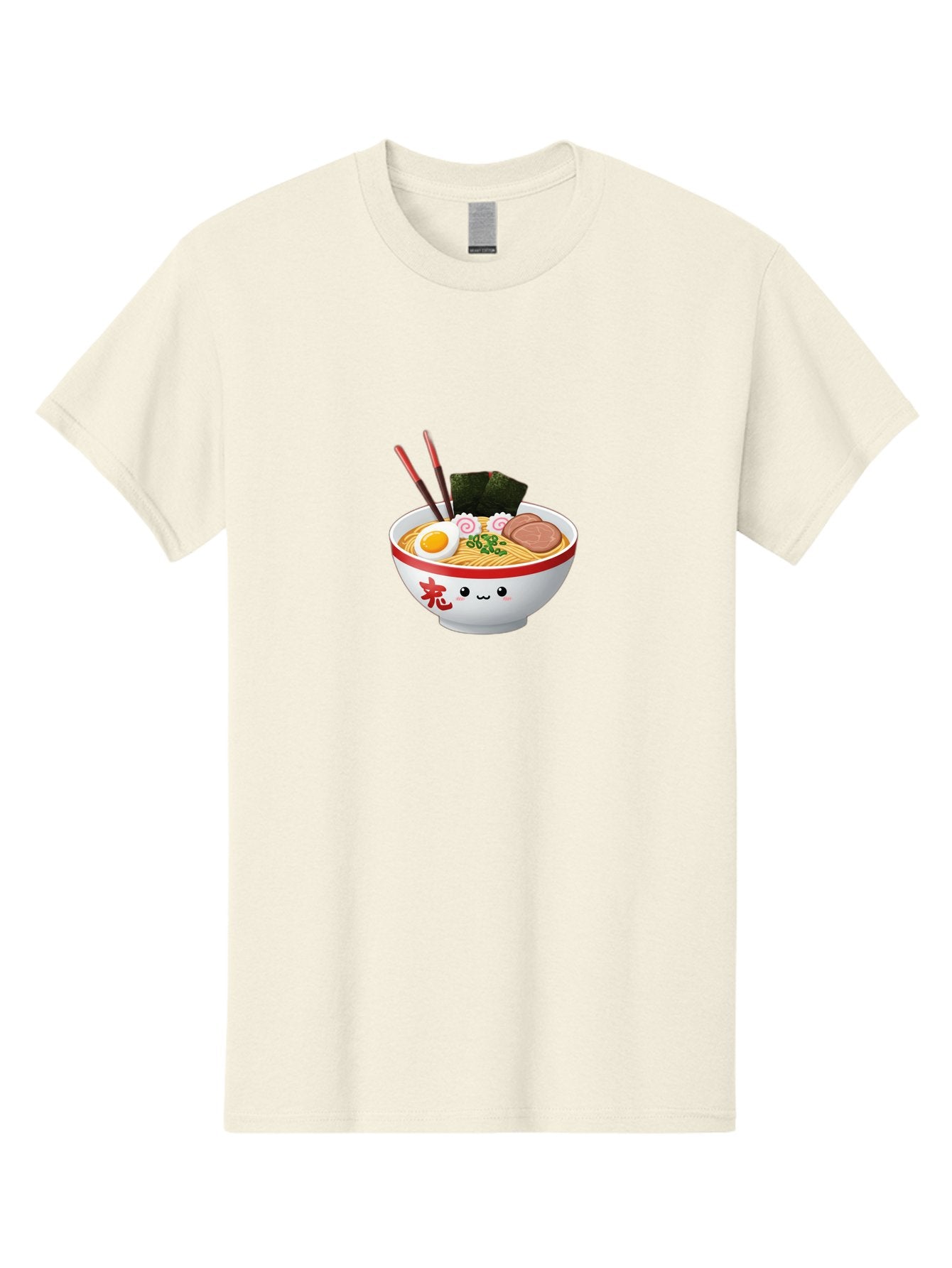 Ramen-Bowl-6 Men'S Graphic Tee, 100% Cotton, Comfortable Casual Summer Wear, Machine Washable, Bowl Of Ramen, Japanese Noodles, Boiled Egg, Green Onions, Seaweed, Sausage, Chopsticks, Anime Food, Kawaii, Cartoon Style, Food Illustration Bab296 13
