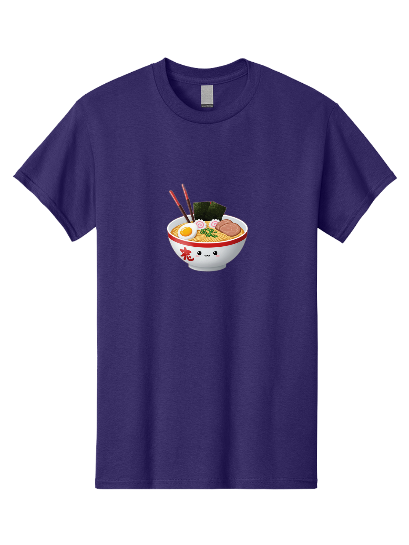 Ramen-Bowl-6 Men'S Graphic Tee, 100% Cotton, Comfortable Casual Summer Wear, Machine Washable, Bowl Of Ramen, Japanese Noodles, Boiled Egg, Green Onions, Seaweed, Sausage, Chopsticks, Anime Food, Kawaii, Cartoon Style, Food Illustration Bab296 5