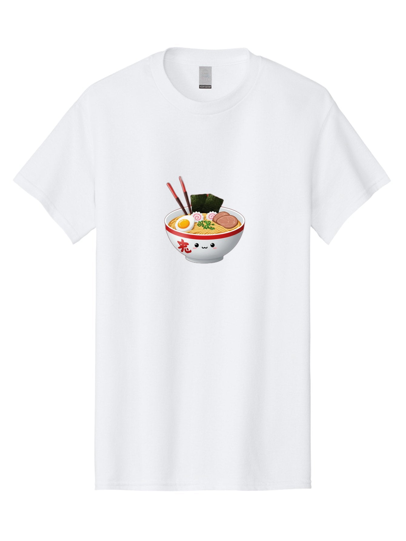 Ramen-Bowl-6 Men'S Graphic Tee, 100% Cotton, Comfortable Casual Summer Wear, Machine Washable, Bowl Of Ramen, Japanese Noodles, Boiled Egg, Green Onions, Seaweed, Sausage, Chopsticks, Anime Food, Kawaii, Cartoon Style, Food Illustration Bab296 11